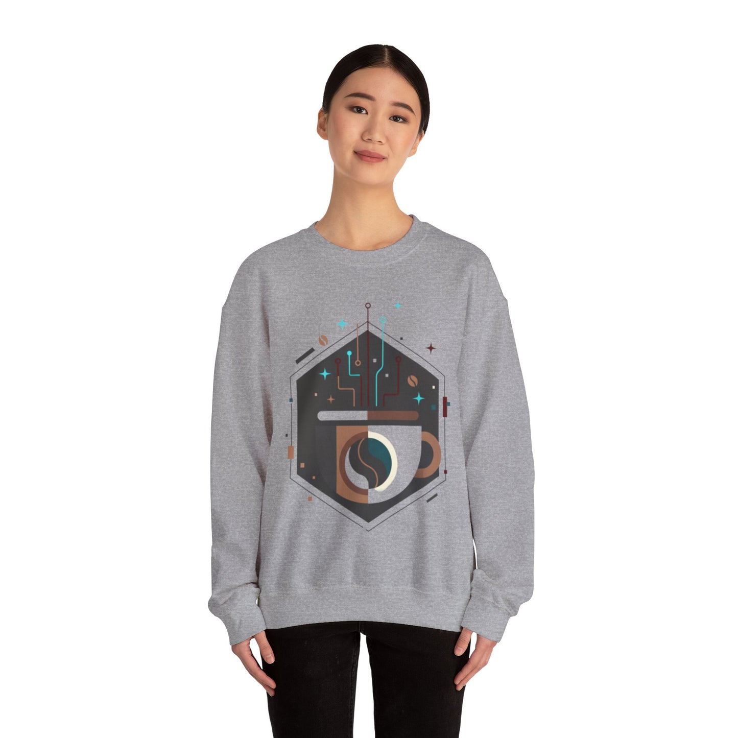 ⚡☕ Tech Coffee Circuit Sweatshirt USA | Eco-Friendly Unisex Coffee Sweater