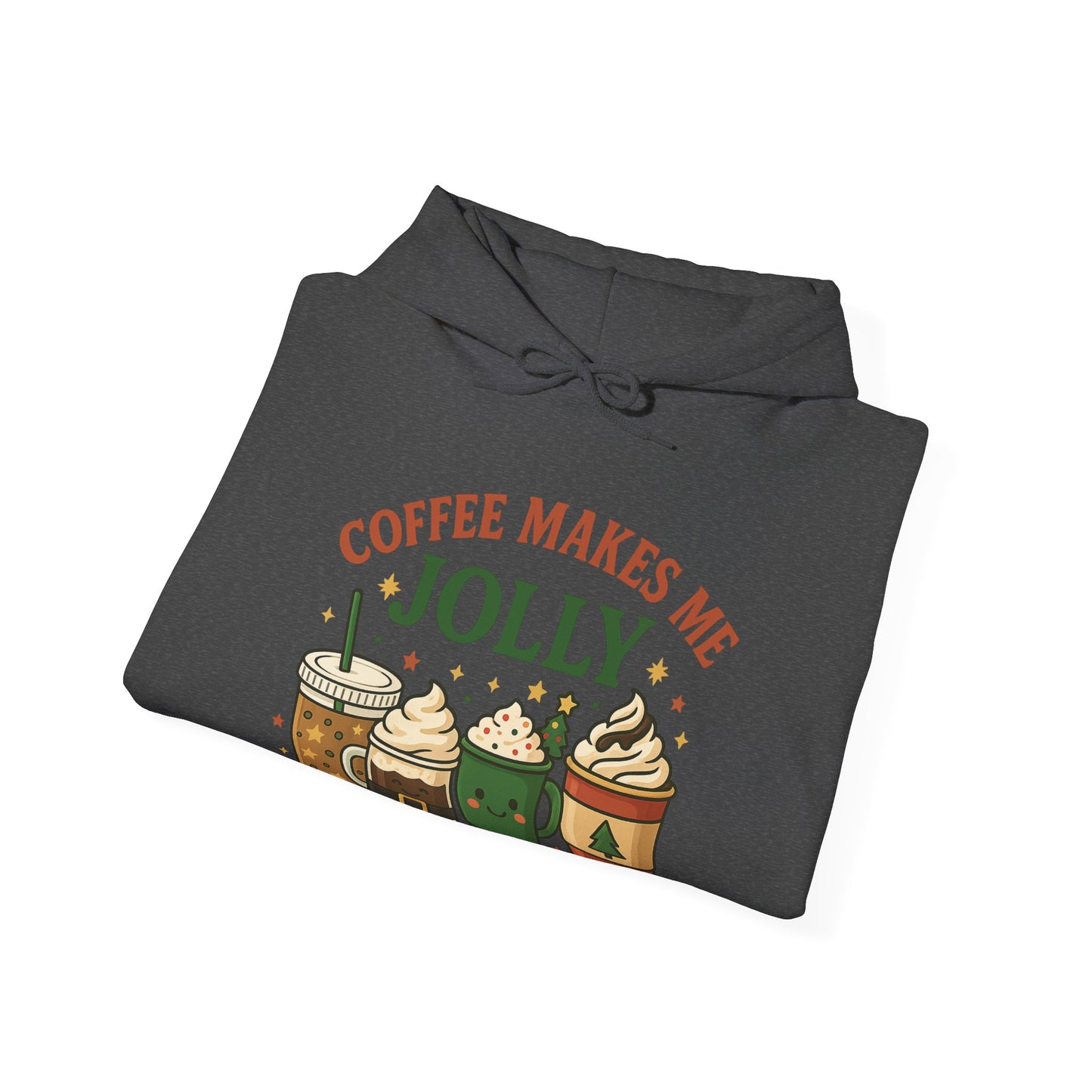Coffee Makes Me Jolly Hoodie USA π β Unisex Holiday Coffee Hoodie for Coffee Lovers