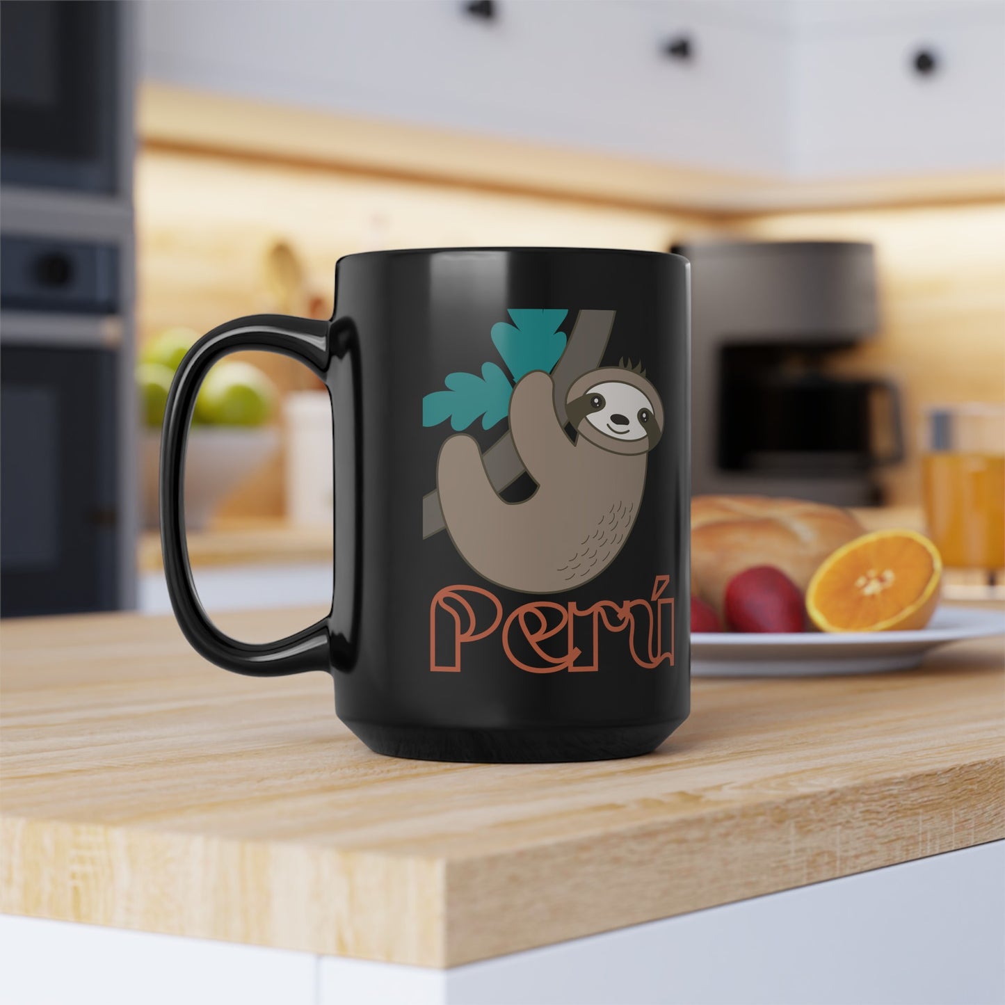 Best Peruvian Coffee Black Mug (11oz, 15oz) "Peru Perezozo"