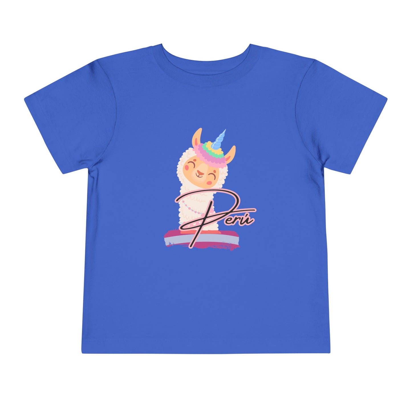 Best PeruvianToddler Short Sleeve Tee "Peru Llama Rainbow"