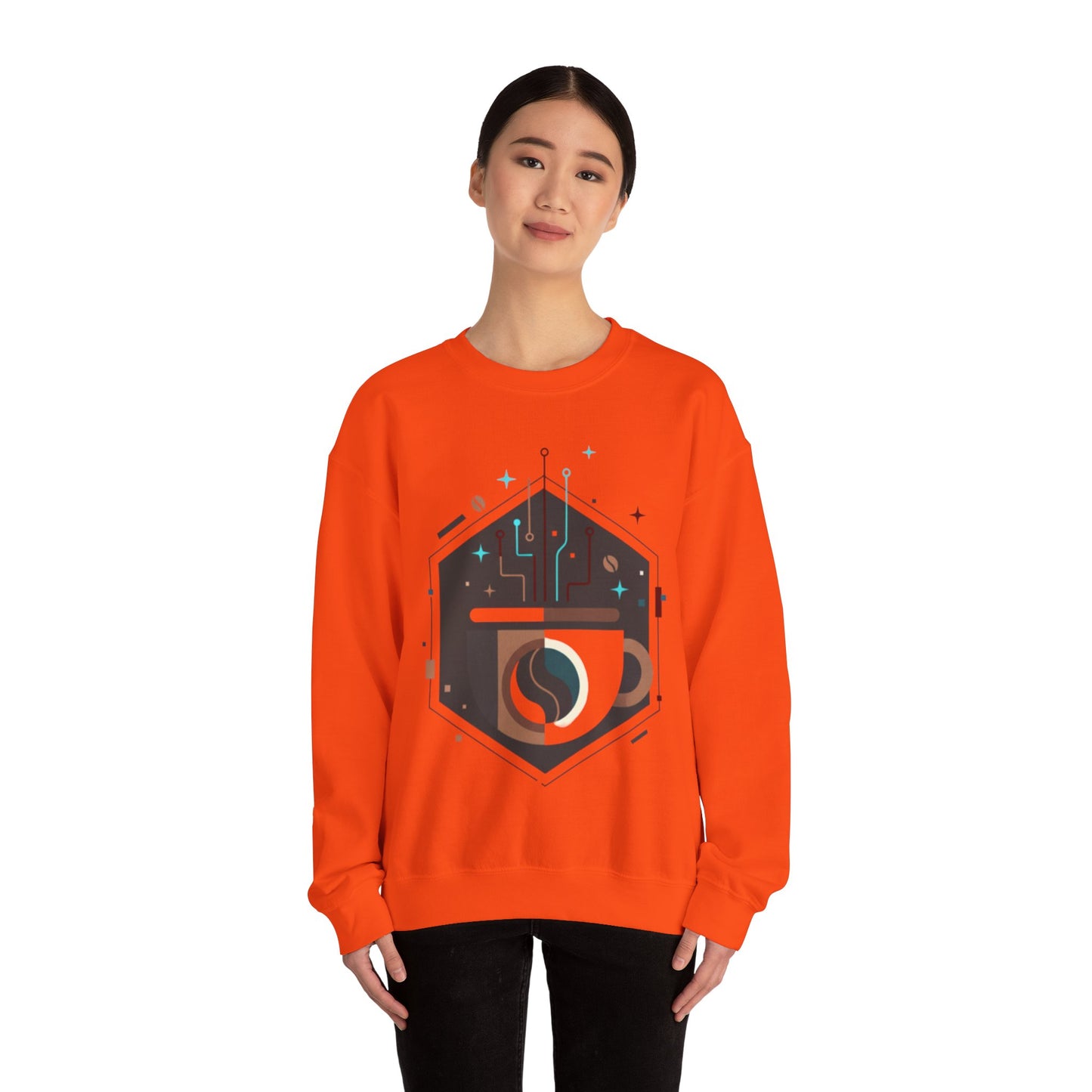 ⚡☕ Tech Coffee Circuit Sweatshirt USA | Eco-Friendly Unisex Coffee Sweater