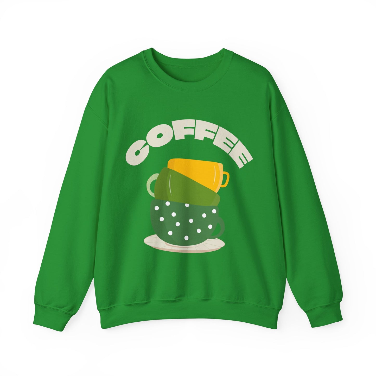 βπ’ Stacked Coffee Cups Sweatshirt USA | Eco-Friendly Unisex Coffee Sweater