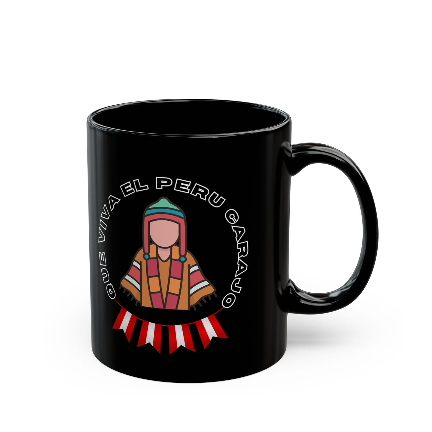 Best Peruvian Coffee Black Mug (11oz, 15oz) "Que Viva El PERU Carajo"