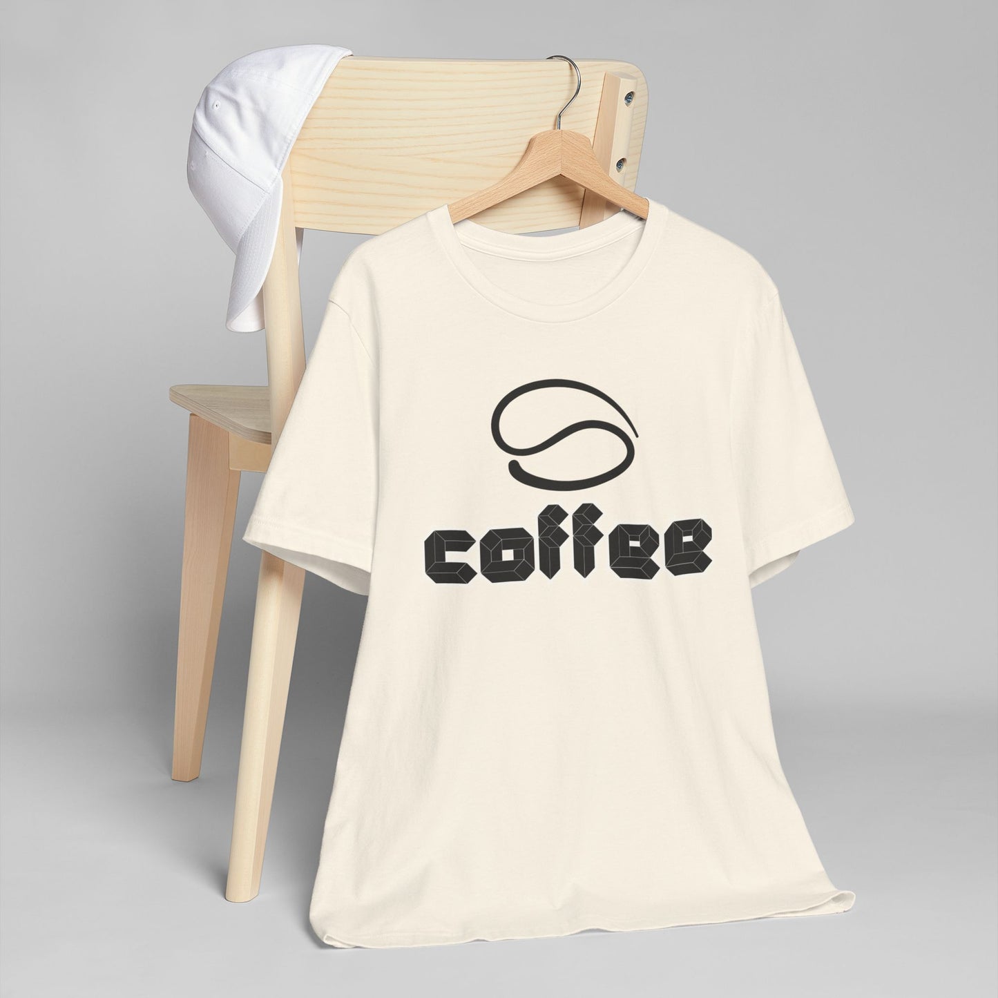 Geometric Coffee Logo T-Shirt – Modern Coffee Bean Graphic Tee for Coffee Lovers (USA Only)