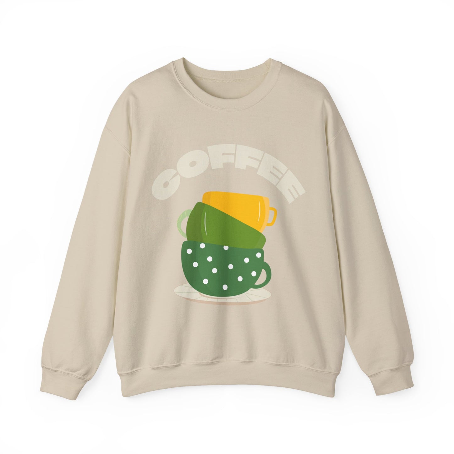 βπ’ Stacked Coffee Cups Sweatshirt USA | Eco-Friendly Unisex Coffee Sweater
