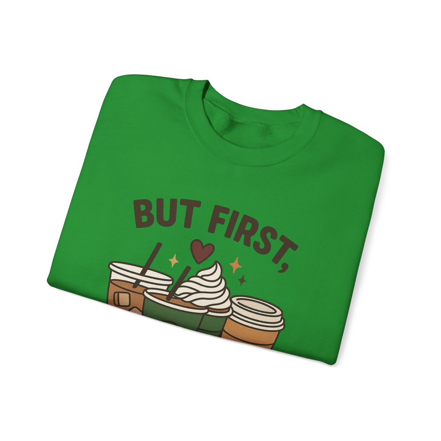 ☕❤️ But First, Coffee Sweatshirt USA | Unisex Coffee Lovers Sweater