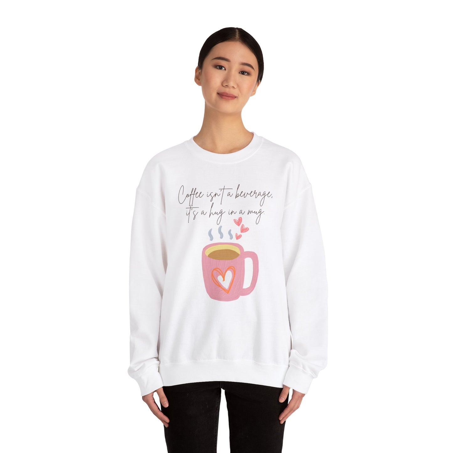 ☕ Coffee Hug in a Mug Sweatshirt USA | Cozy Unisex Sweater for Coffee Lovers