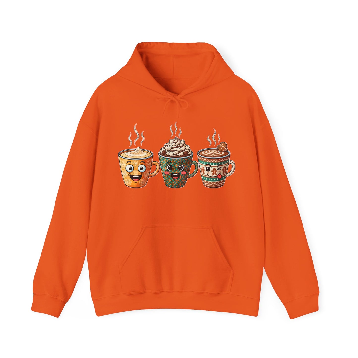 Festive Coffee Cups Hoodie USA πβ β Unisex Holiday Coffee Hoodie with Fun Designs