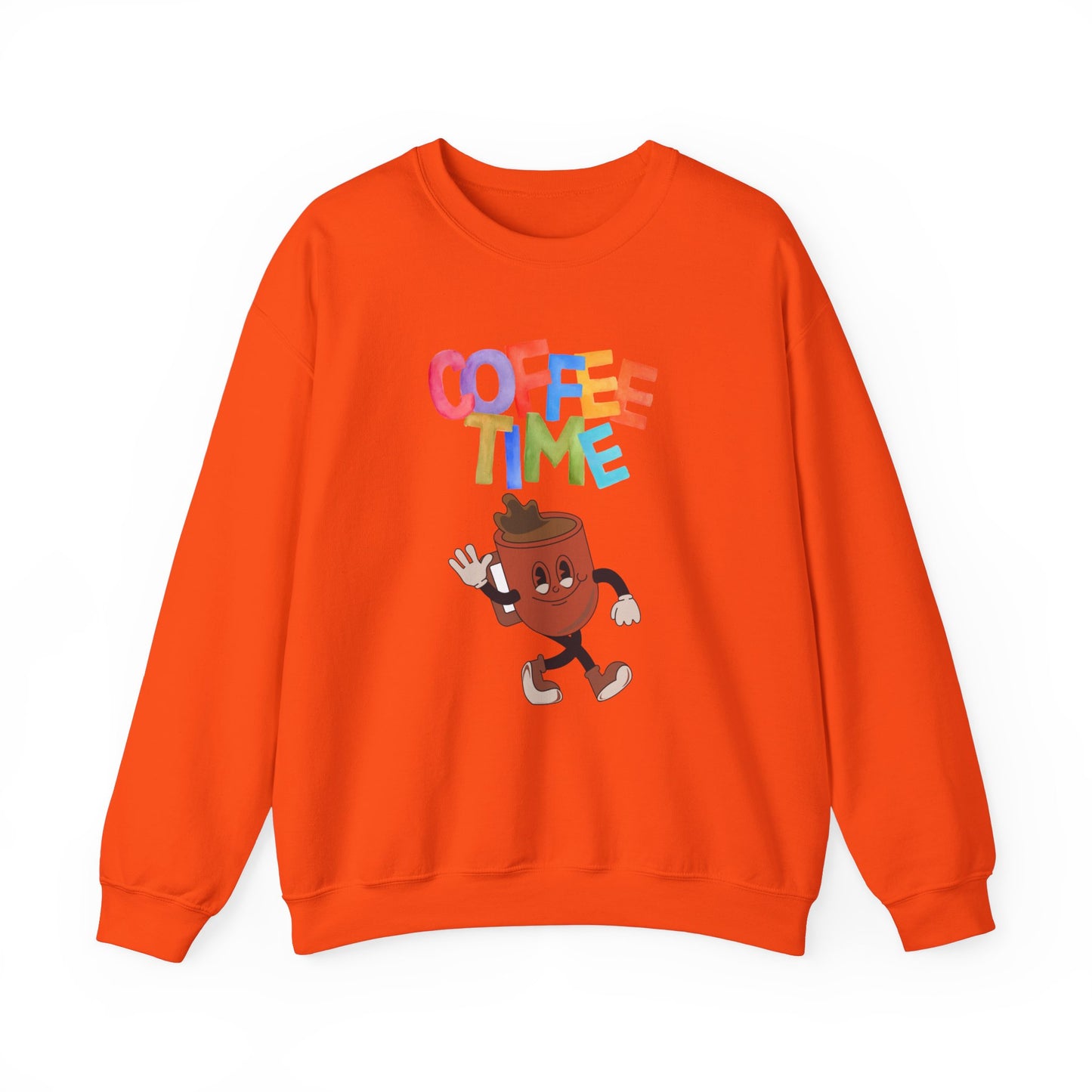☕ Coffee Time Sweatshirt USA | Retro Unisex Sweater for Coffee Lovers