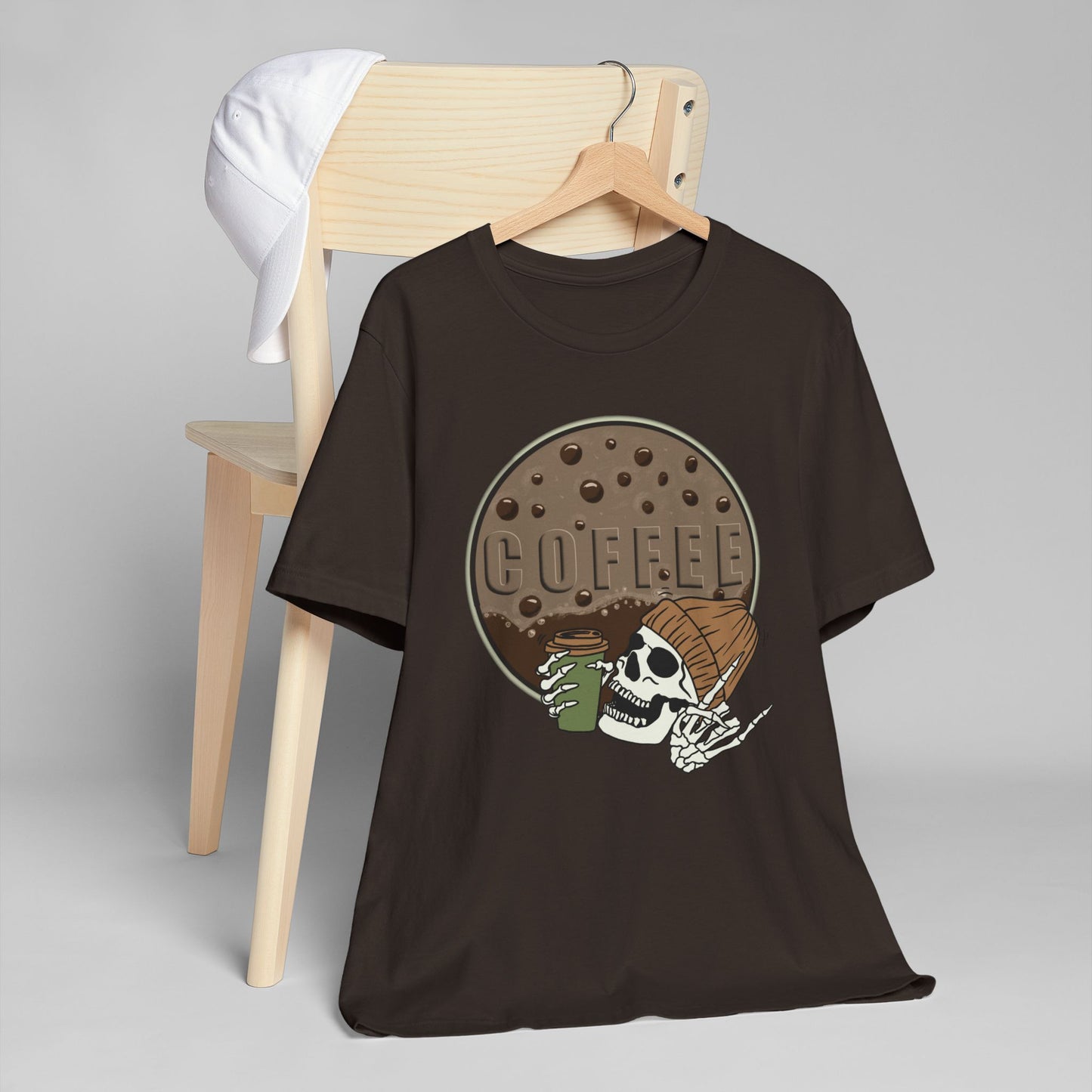 Coffee Skeleton T-Shirt – Cool Skull Graphic Tee for Coffee Lovers (USA Only)