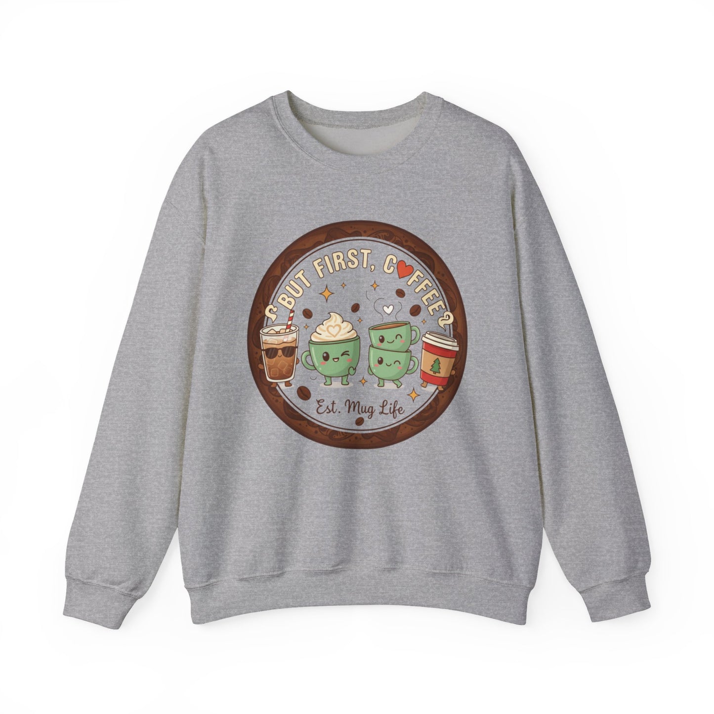 ☕❤️ But First, Coffee Mug Life Sweatshirt USA | Cozy Unisex Coffee Sweater