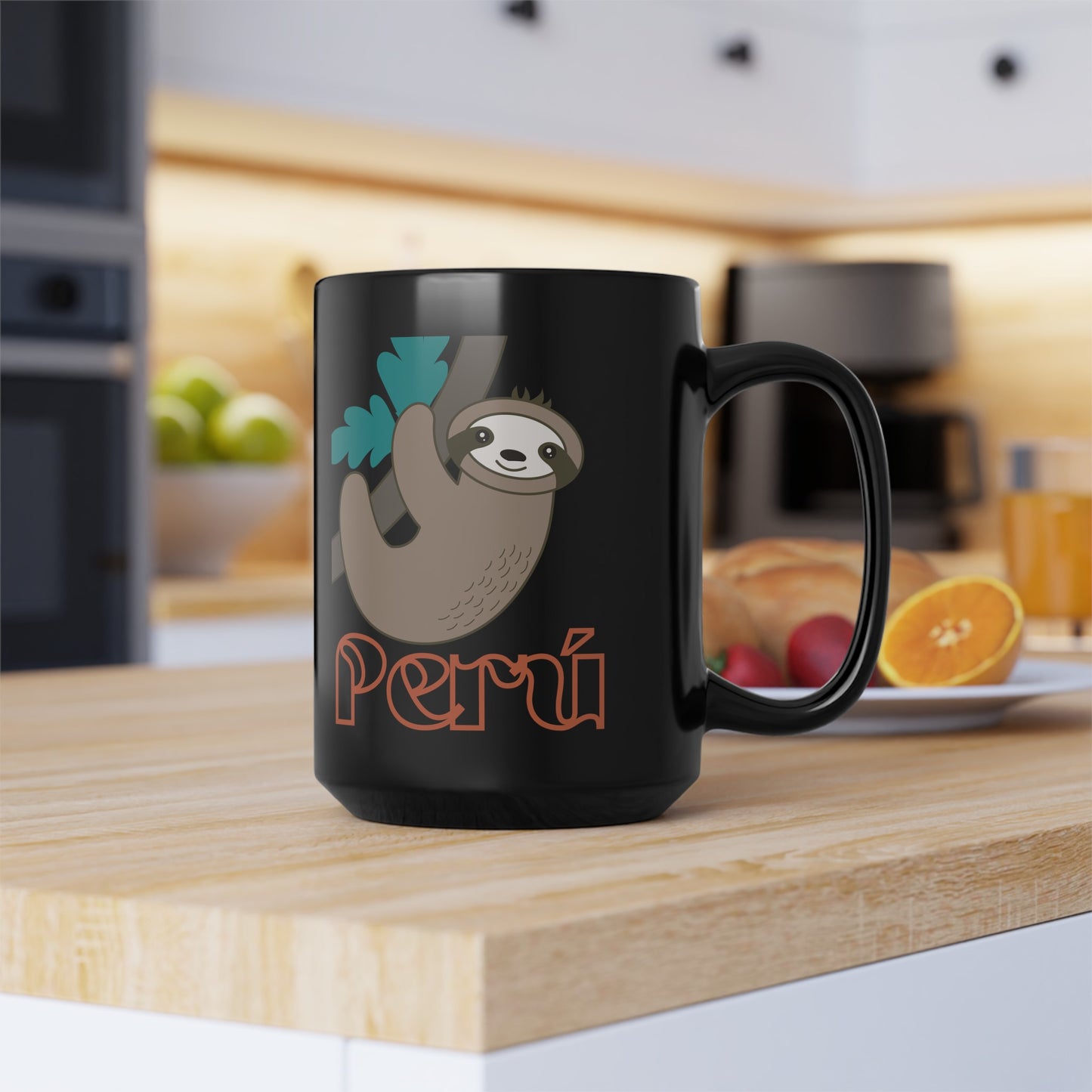 Best Peruvian Coffee Black Mug (11oz, 15oz) "Peru Perezozo"
