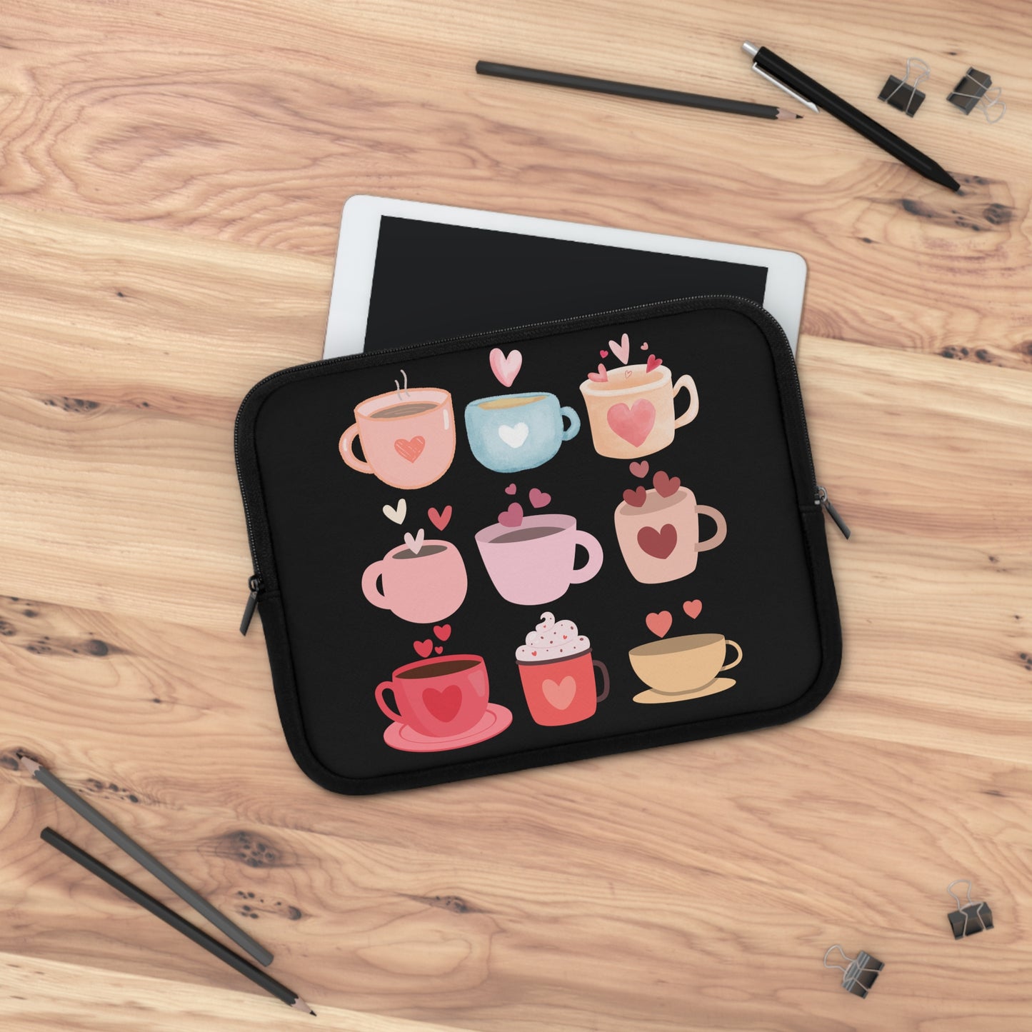 Best Coffee Laptop Sleeve "Coffee Mugs Heart"