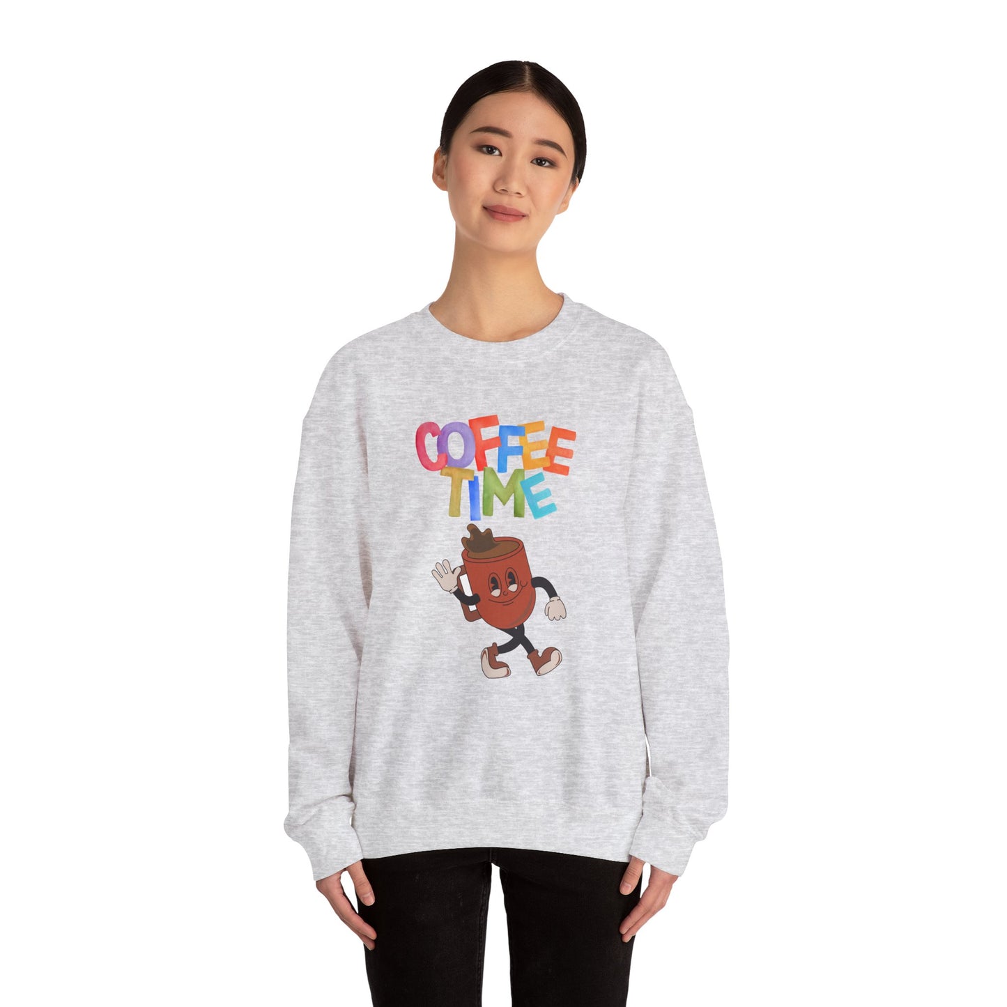 ☕ Coffee Time Sweatshirt USA | Retro Unisex Sweater for Coffee Lovers