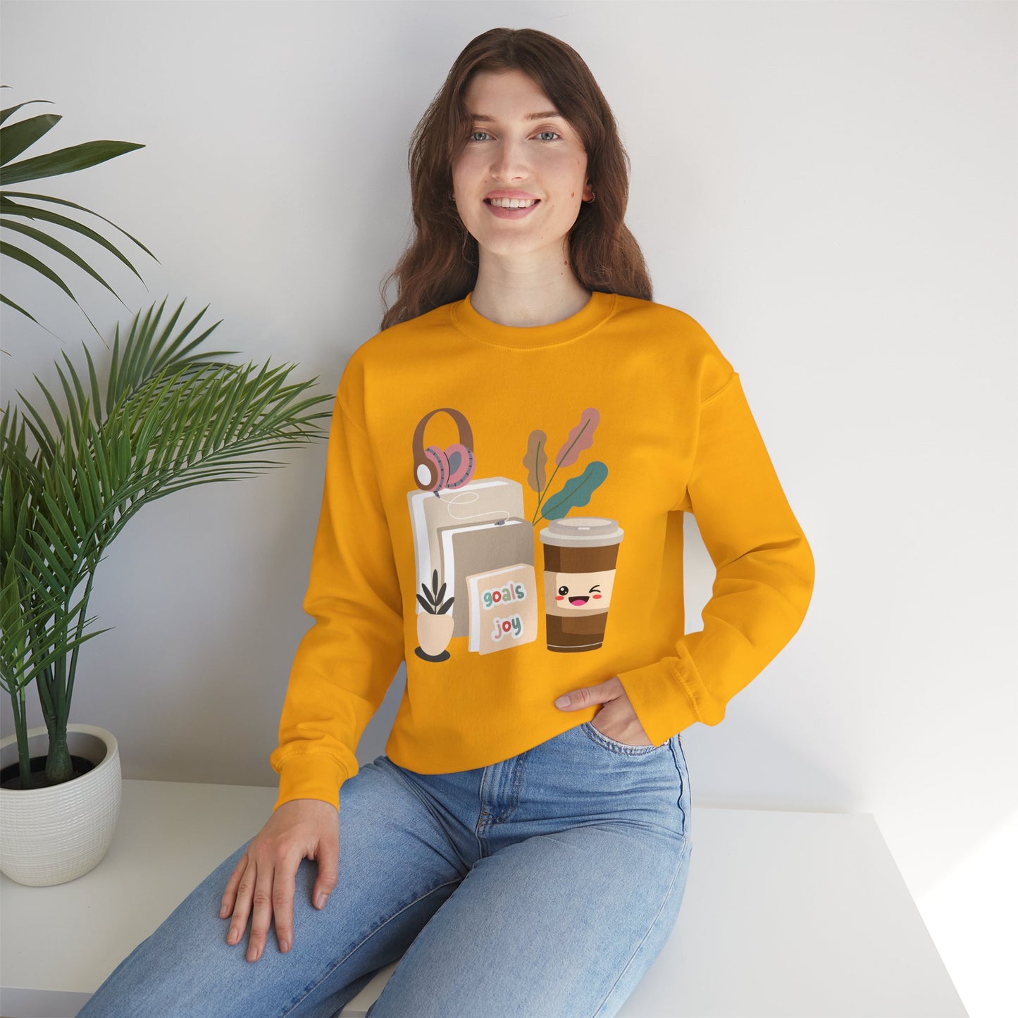 ☕ Goals & Joy Coffee Sweatshirt USA | Motivational Unisex Sweater