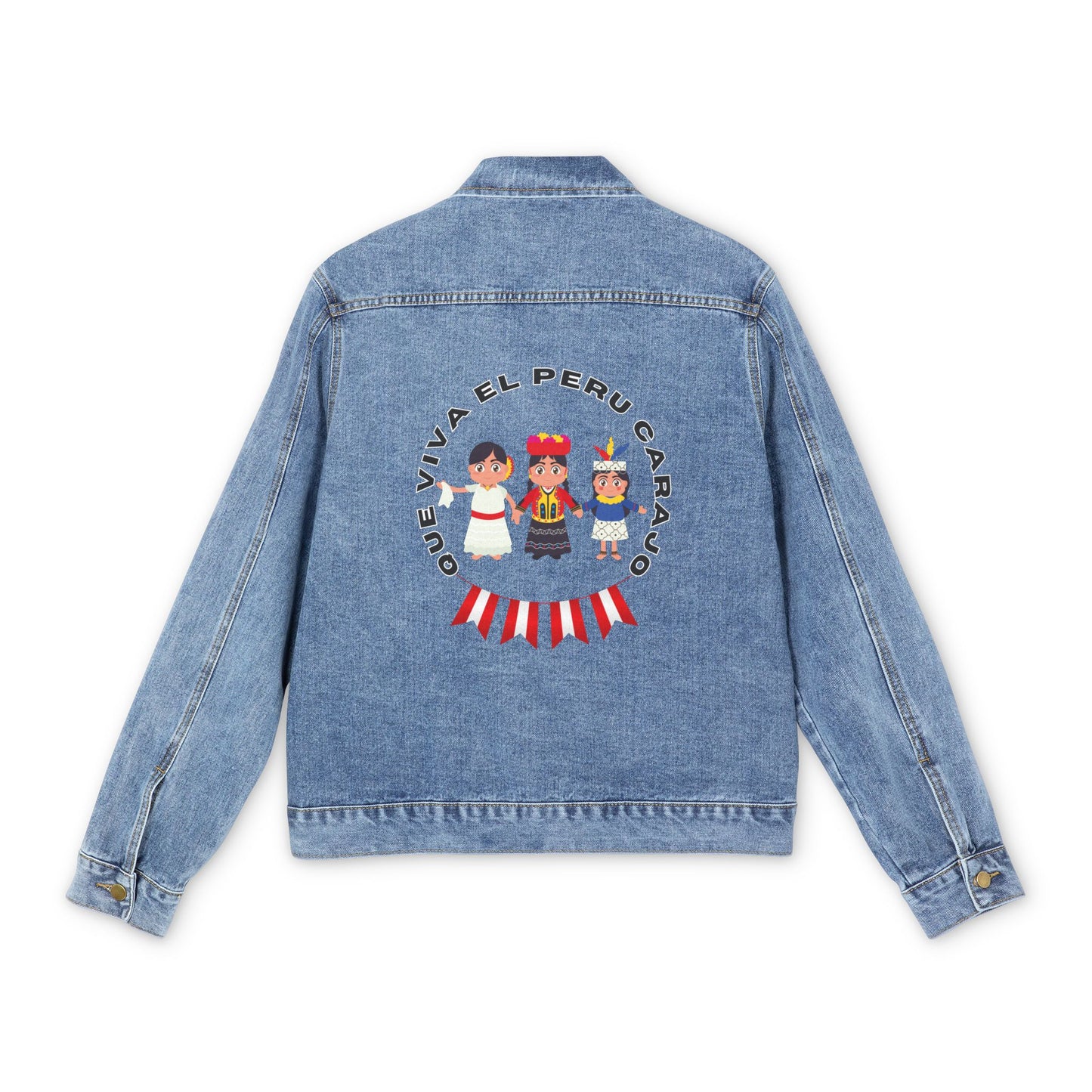 Best Peruvian Men's Denim Jacket "Peru, Costa, Sierra y Selva"
