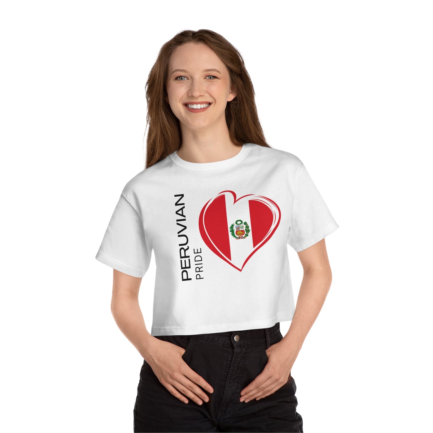 Best Champion Peruvian Cropped T-Shirt "Peruvian Flag Pride"