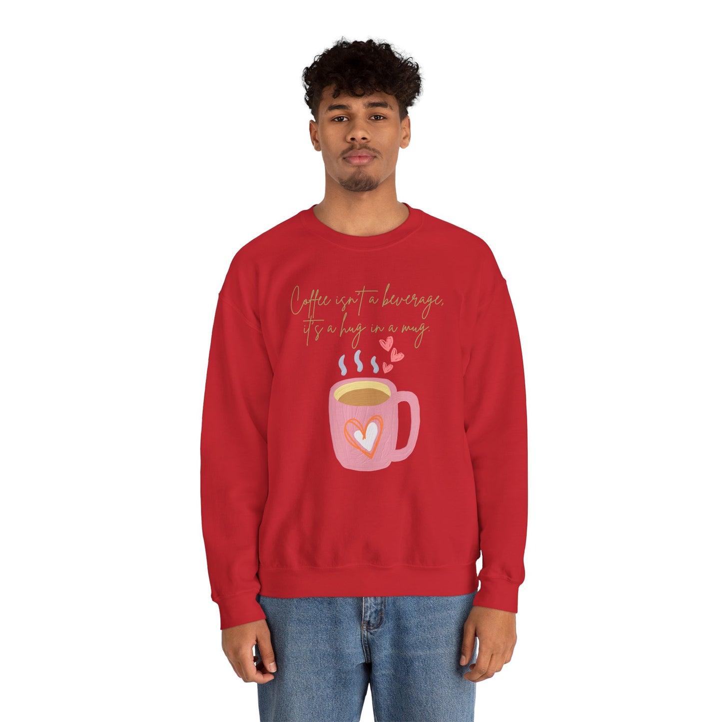 ☕ Coffee Hug in a Mug Sweatshirt USA | Cozy Unisex Sweater for Coffee Lovers