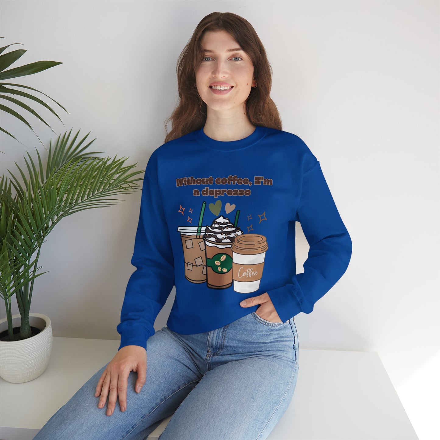 βπ Depresso Coffee Sweatshirt USA | Funny Unisex Coffee Sweater
