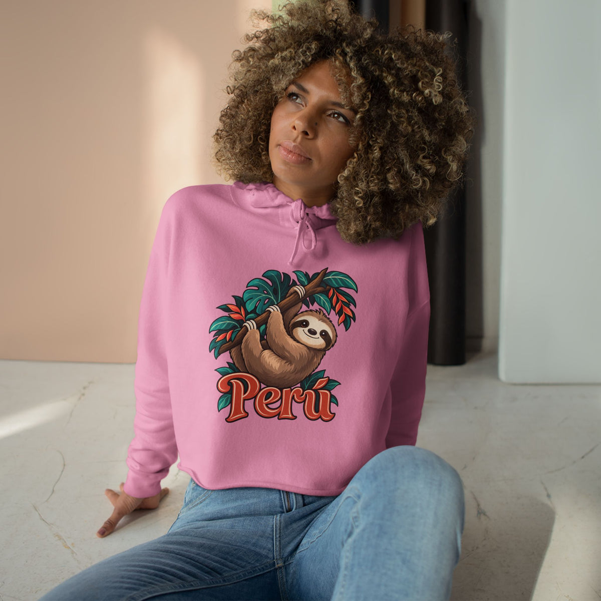 Best Peru Sloth Crop Hoodie - Cute Amazon Perezoso Gift