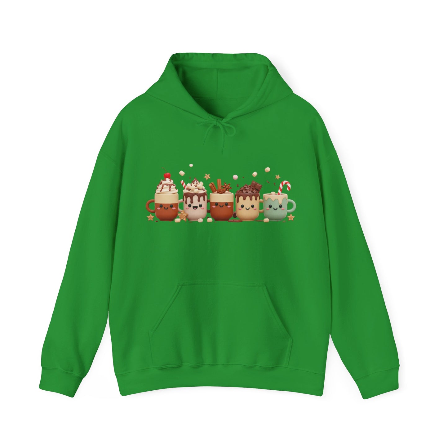 Cute Festive Coffee Mugs Hoodie USA βπ β Unisex Holiday Hoodie for Coffee Lovers