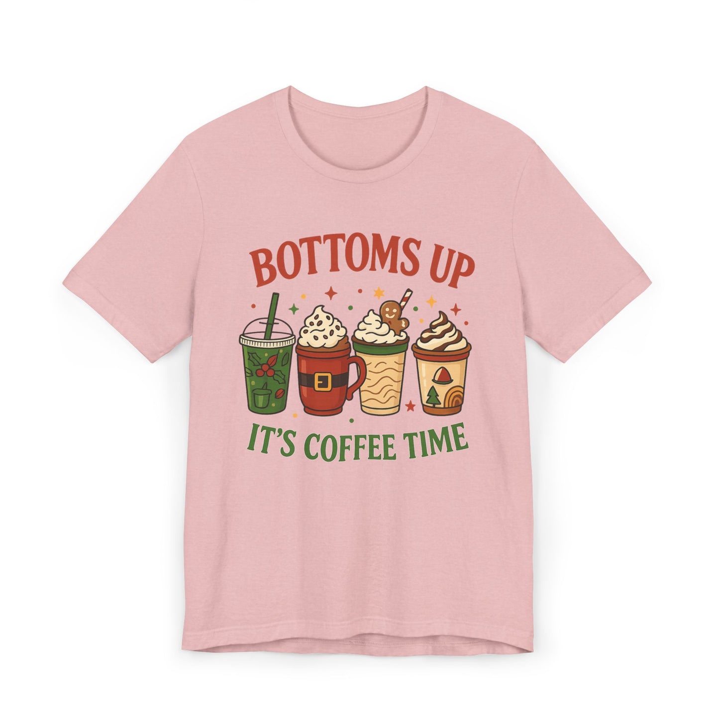 ☕ Bottoms Up It’s Coffee Time Unisex T-Shirt USA | Coffee Lovers Tee