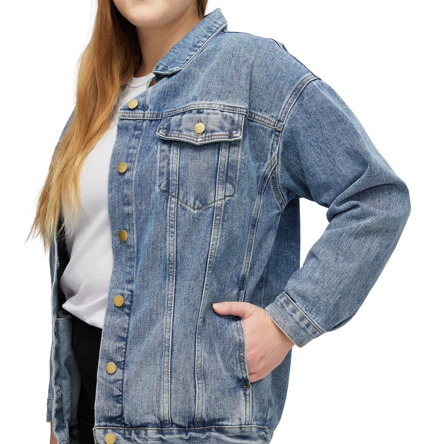 ☕👖 Coffee Cups Denim Jacket USA | Oversized Jean Jacket with Coffee Design