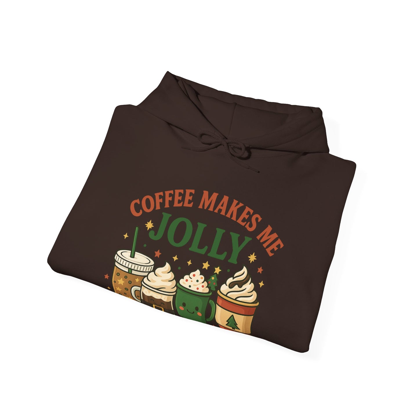 Coffee Makes Me Jolly Hoodie USA π β Unisex Holiday Coffee Hoodie for Coffee Lovers