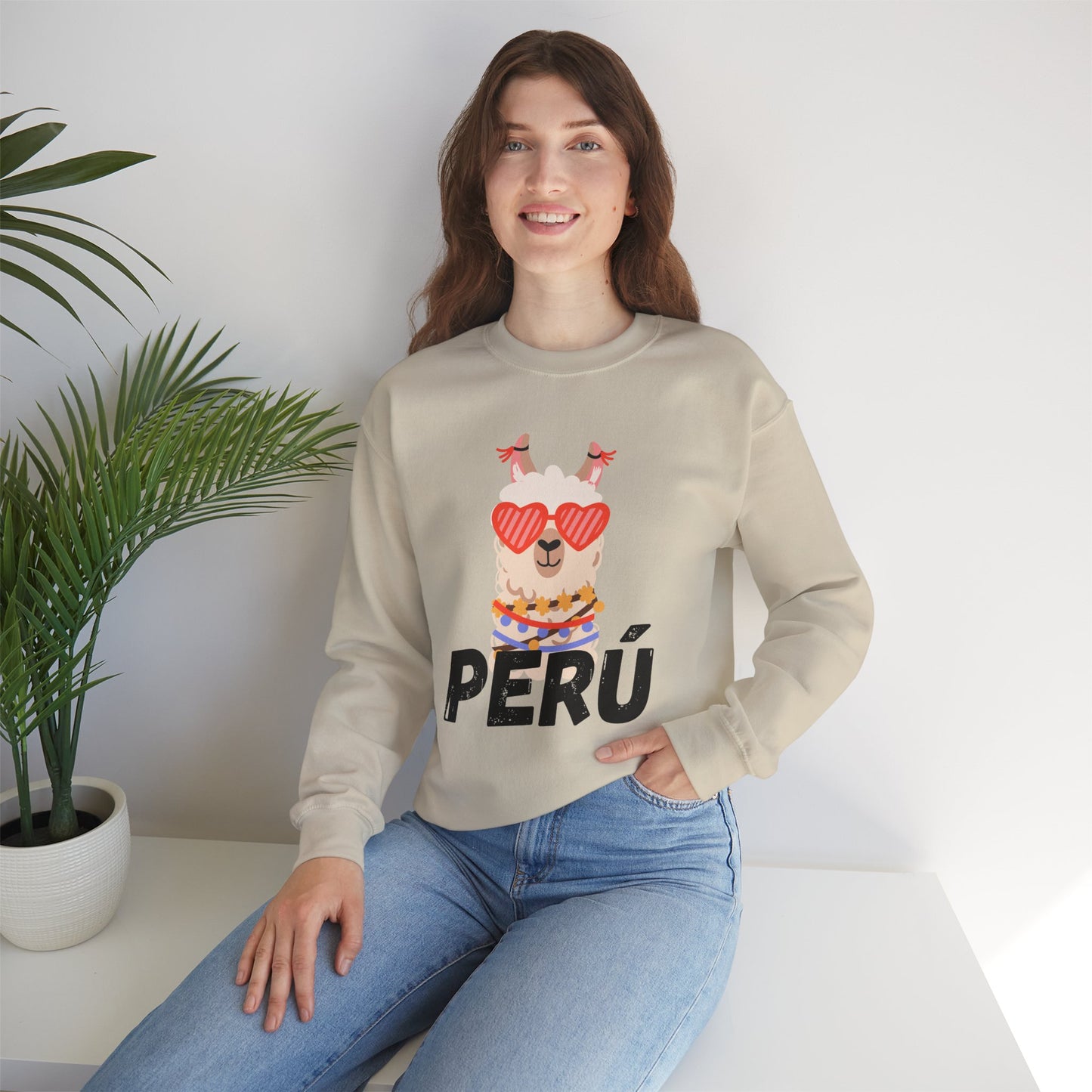 Best Unisex Sweatshirt Peruvian Inspired "Llama Heart"