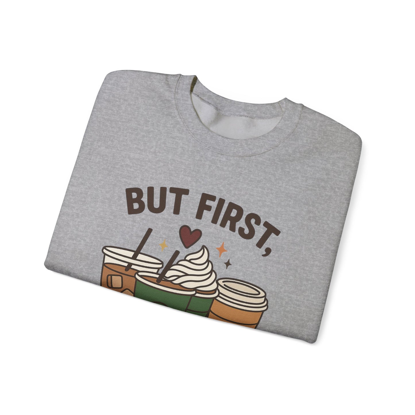 ☕❤️ But First, Coffee Sweatshirt USA | Unisex Coffee Lovers Sweater