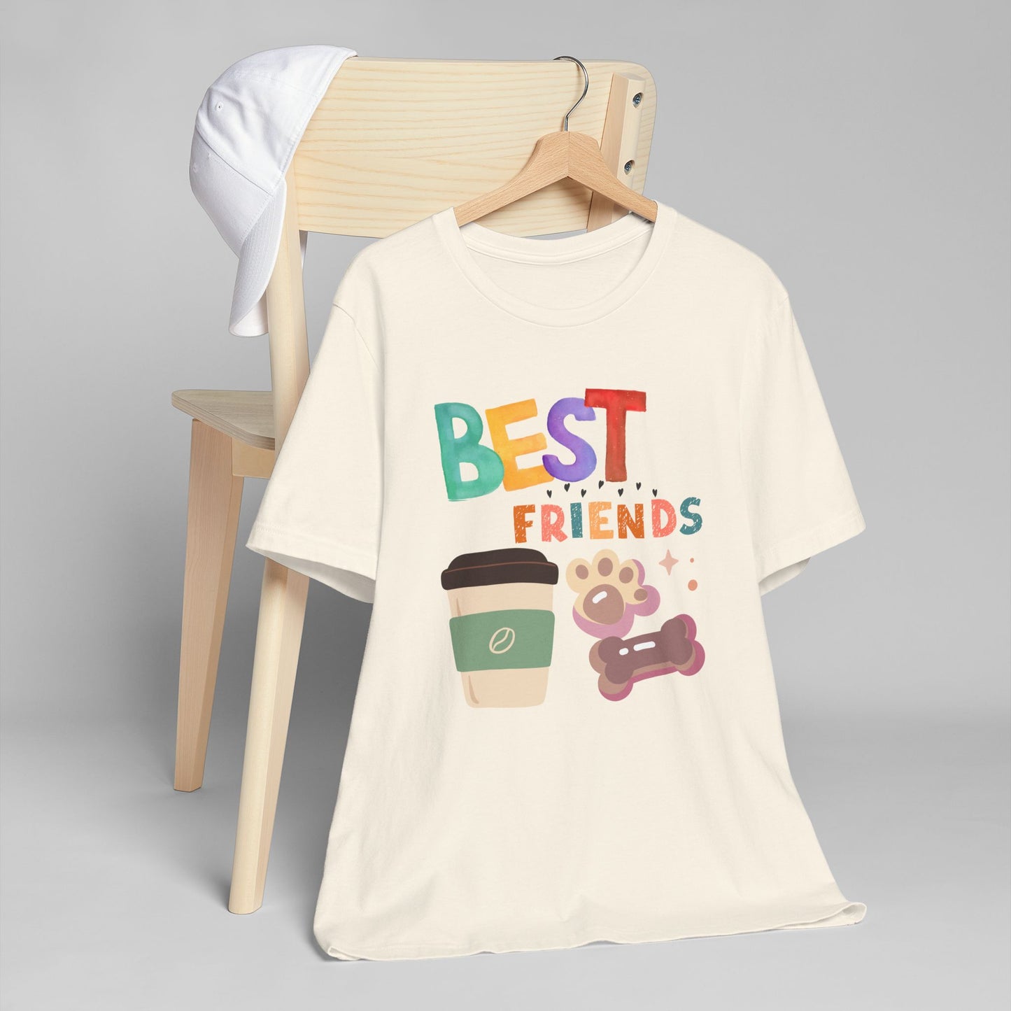 Best Friends Coffee & Dogs T-Shirt – Cute Pet Lover Graphic Tee for Coffee Fans (USA Only)