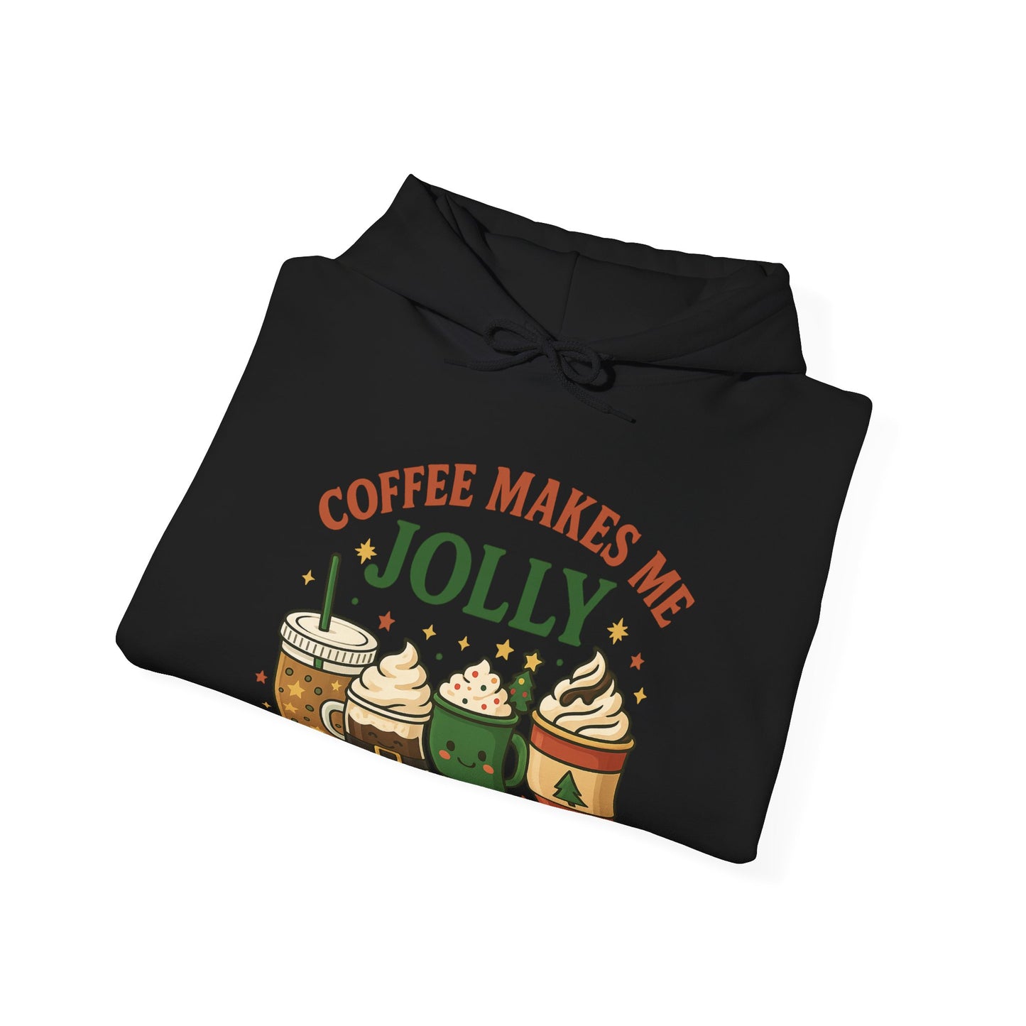 Coffee Makes Me Jolly Hoodie USA π β Unisex Holiday Coffee Hoodie for Coffee Lovers