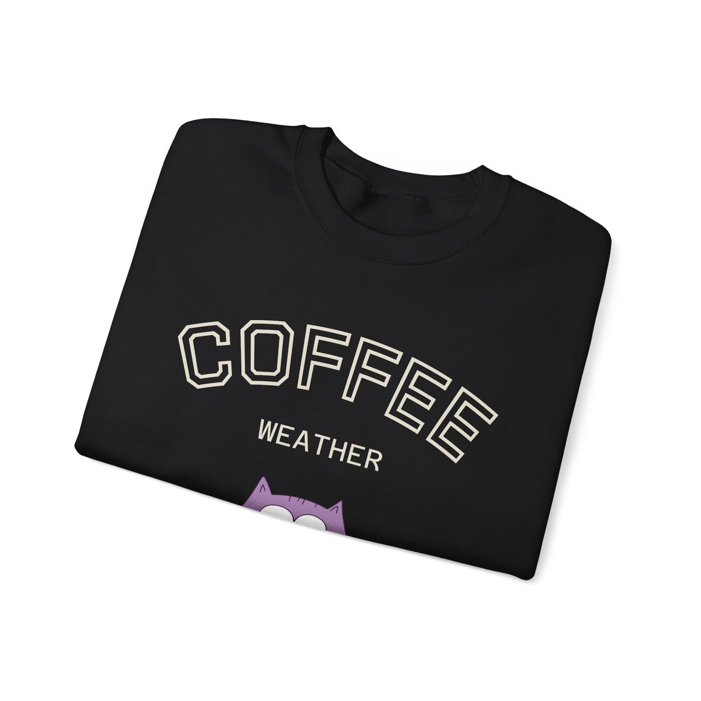 πΎβ Coffee Weather Cat Sweatshirt USA | Eco-Friendly Unisex Coffee Sweater
