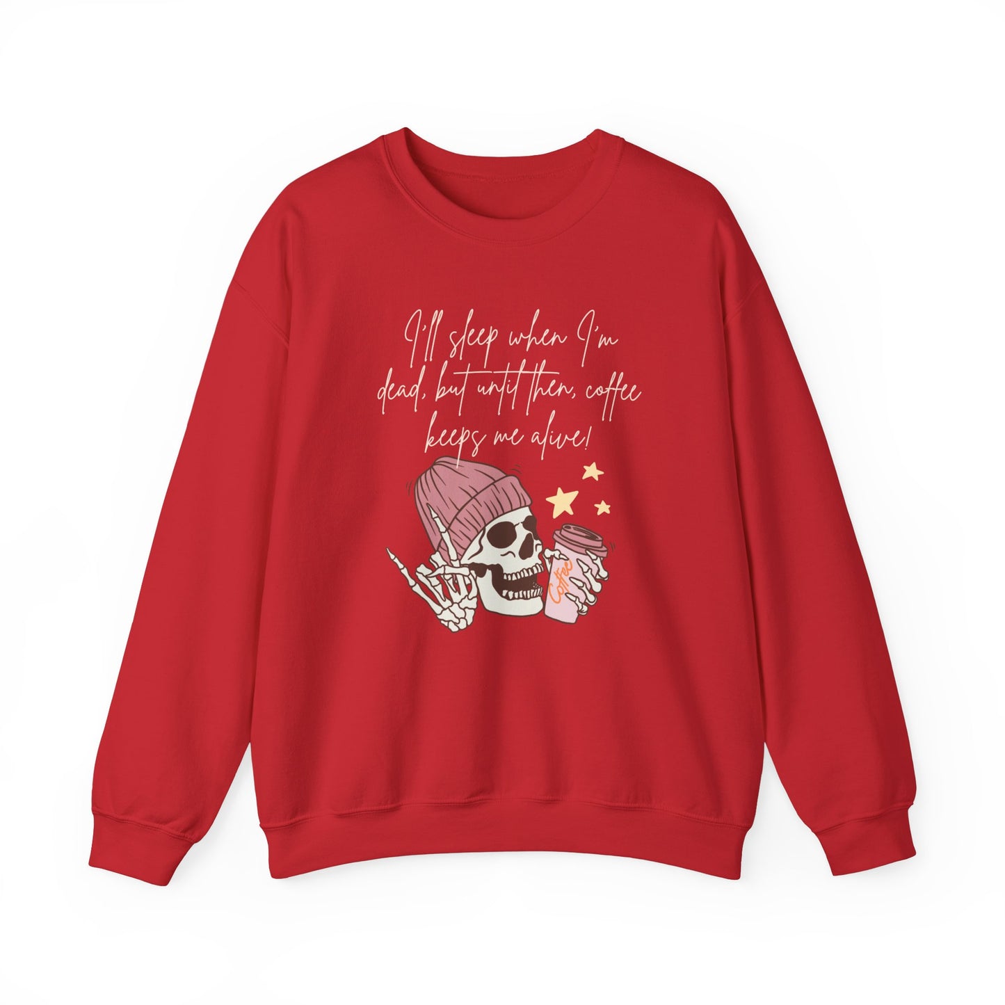 πβ Skull Coffee Quote Sweatshirt USA | Unisex Coffee Lover Sweater