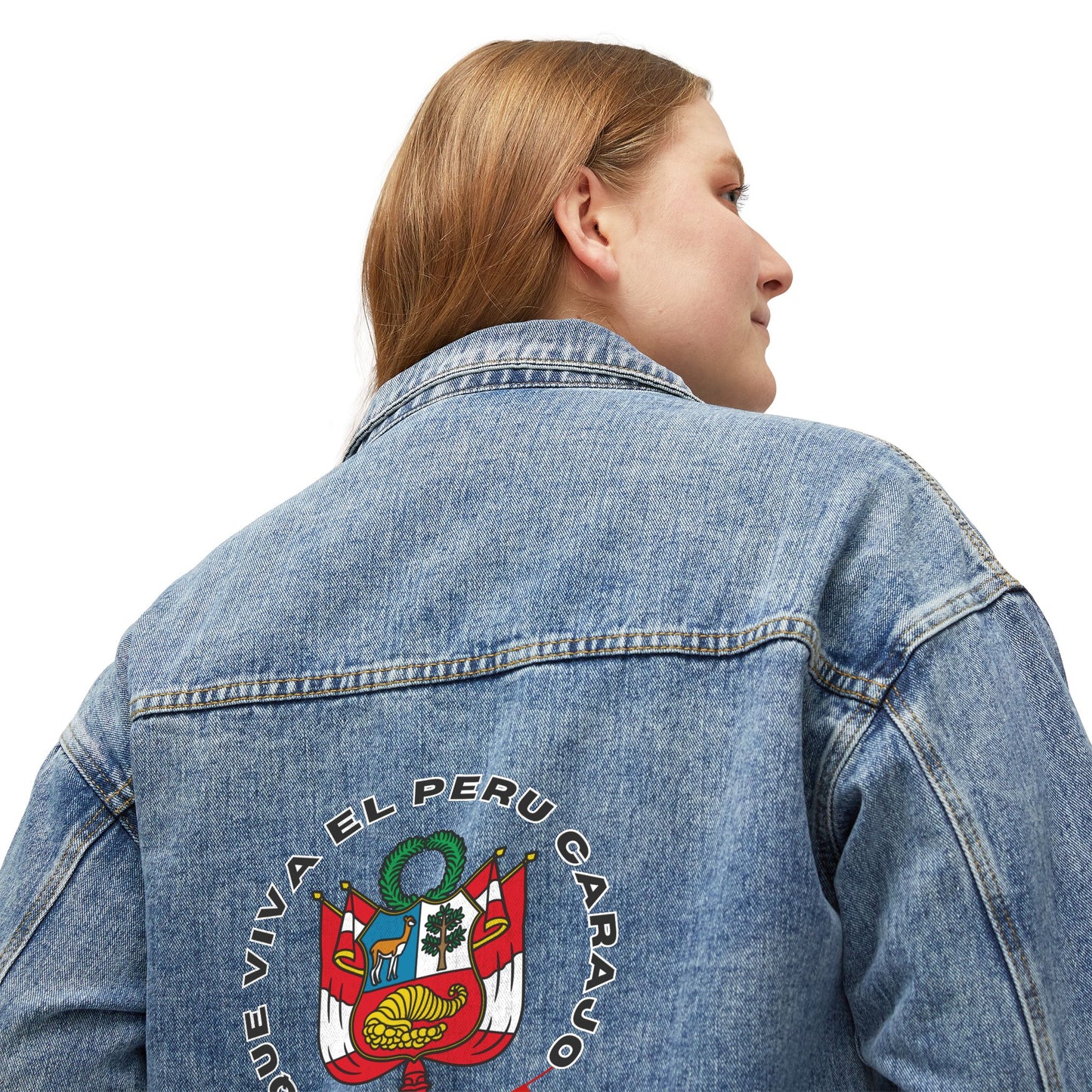 Best Peruvian Women's Denim Jacket "PERU Escarapela"