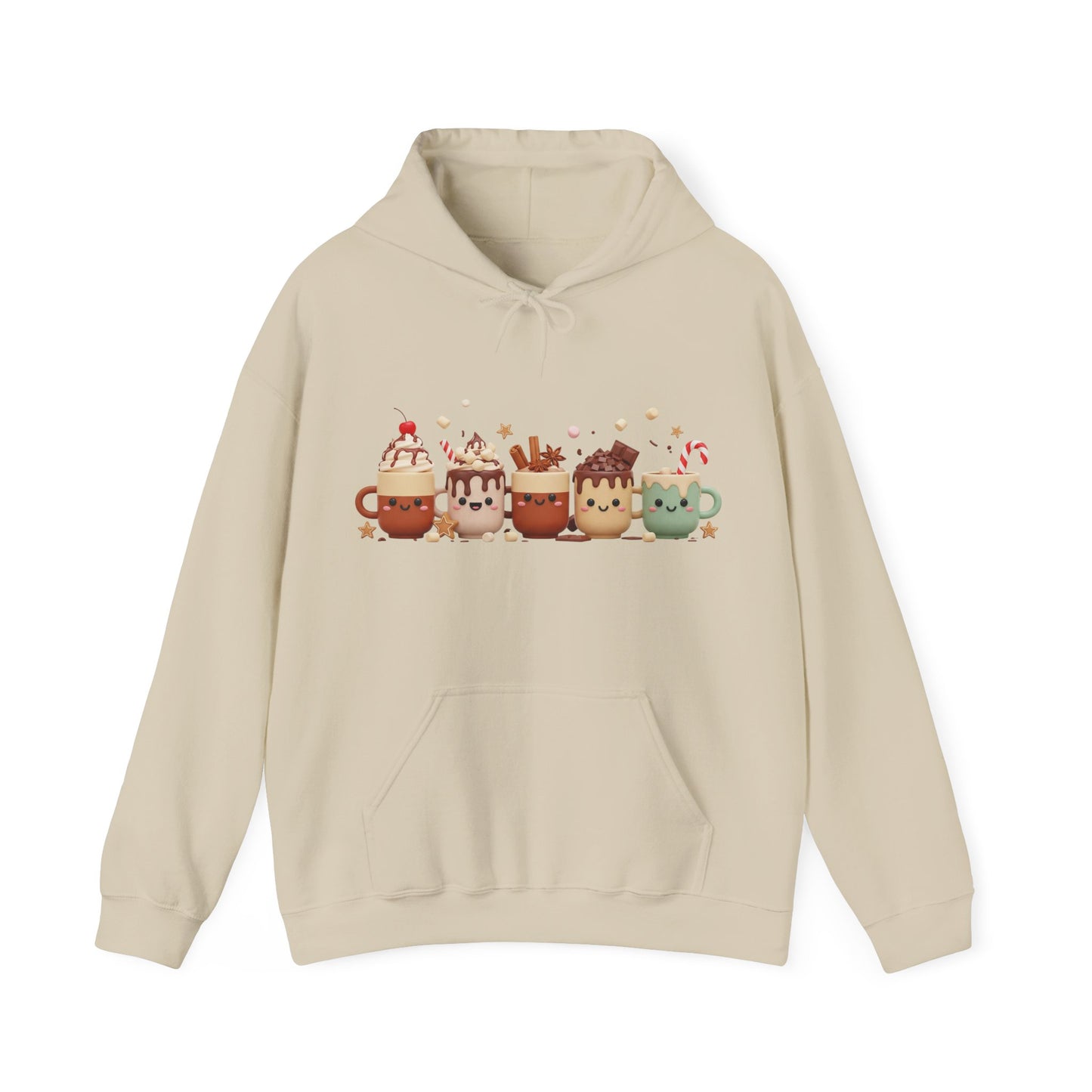 Cute Festive Coffee Mugs Hoodie USA βπ β Unisex Holiday Hoodie for Coffee Lovers