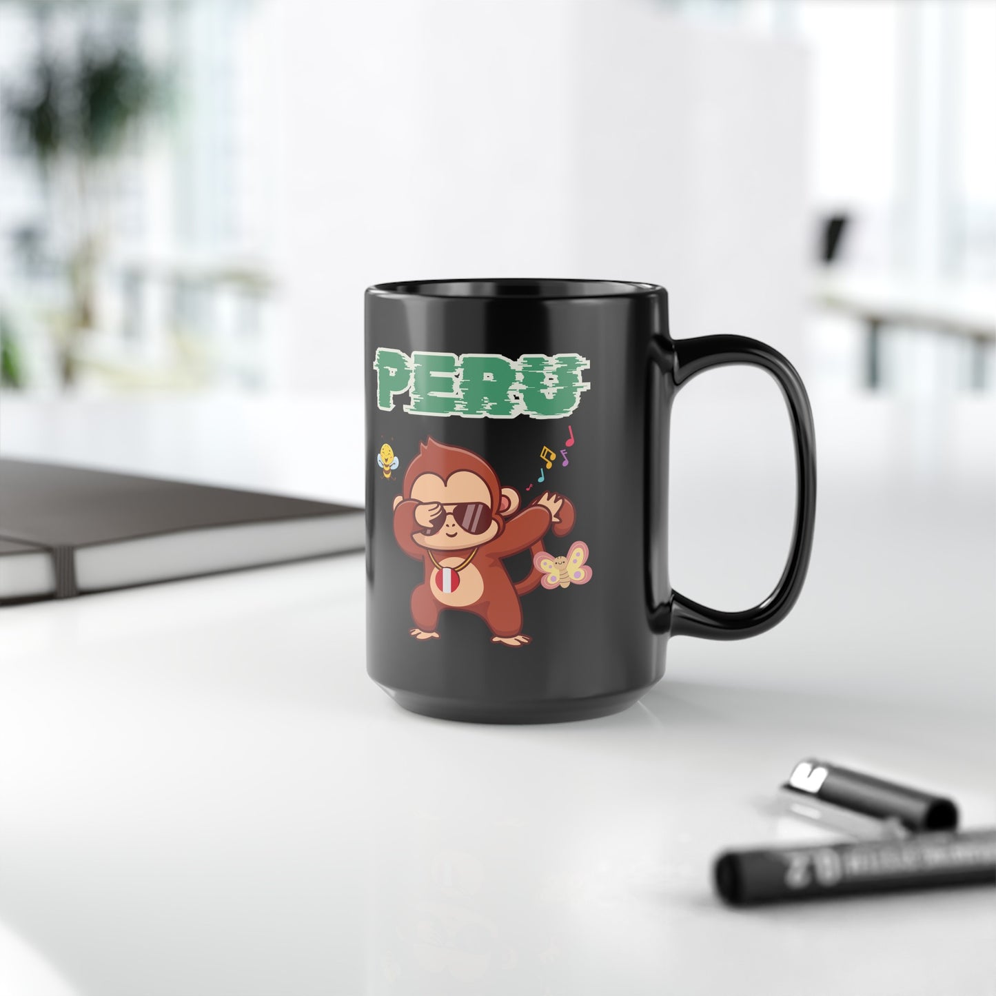 Best Peruvian Coffee Black Mug (11oz, 15oz) "Peru Jungle Party"