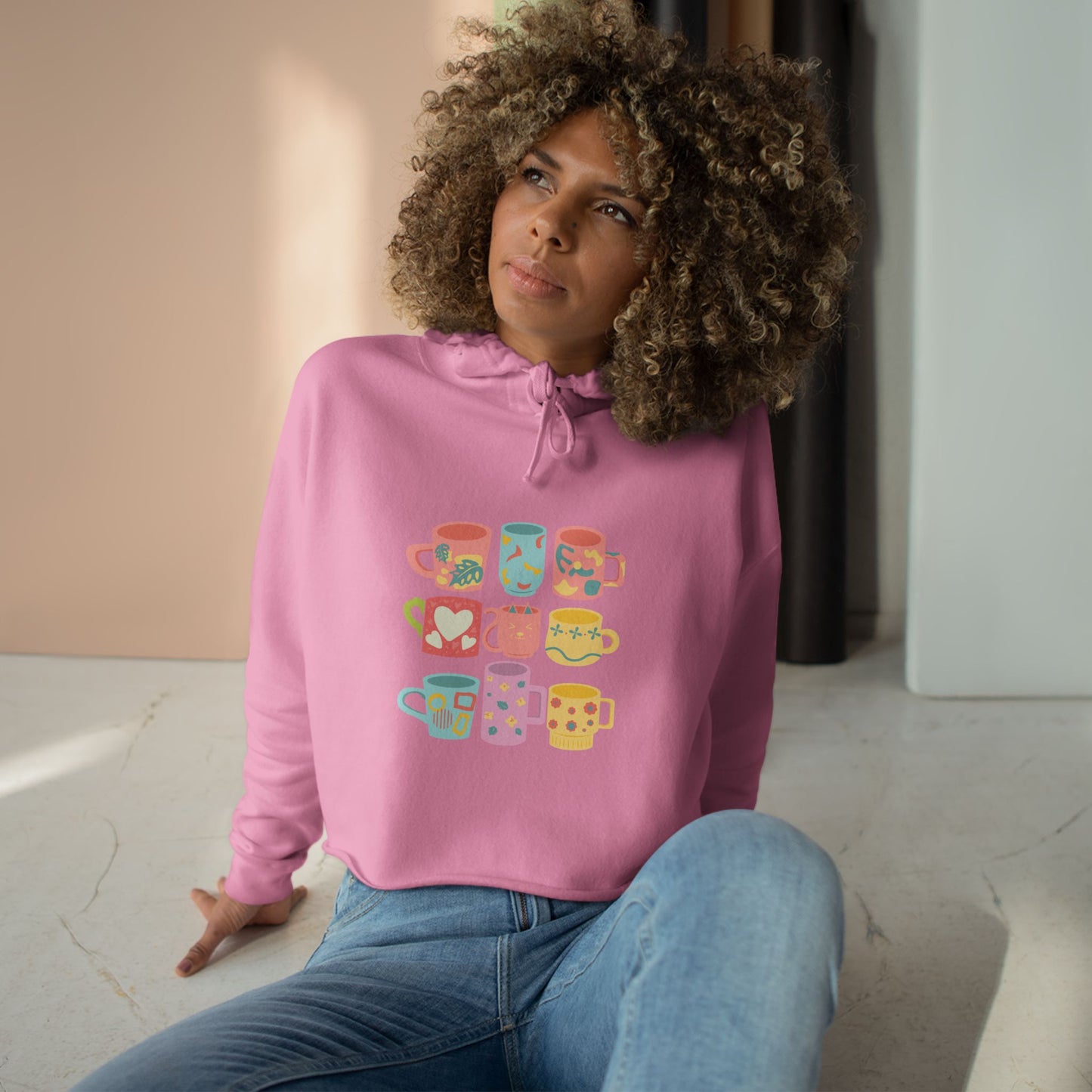 Best Coffee Cropped Hoodie "Coffee Mugs For Coffee Addicts"