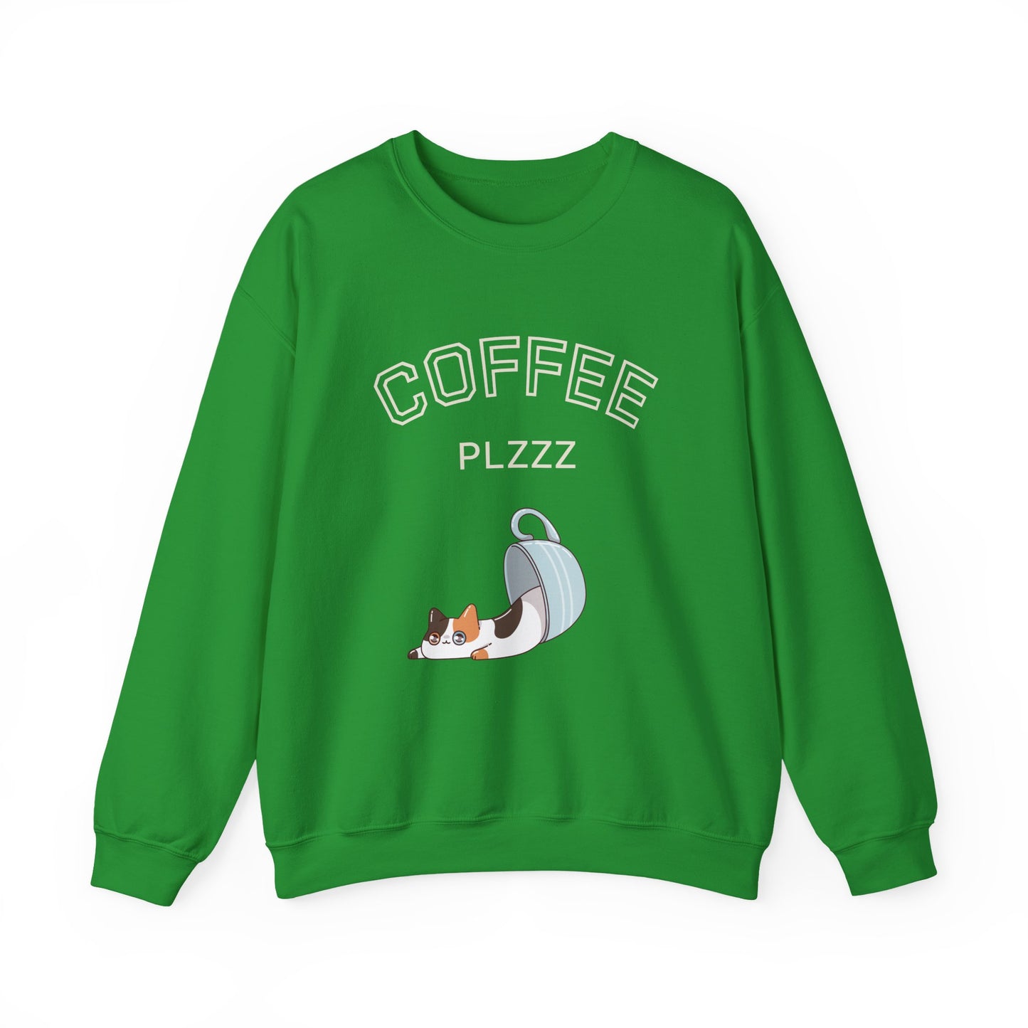 π±β Coffee Plzzz Cat Sweatshirt USA | Eco-Friendly Unisex Coffee Sweater