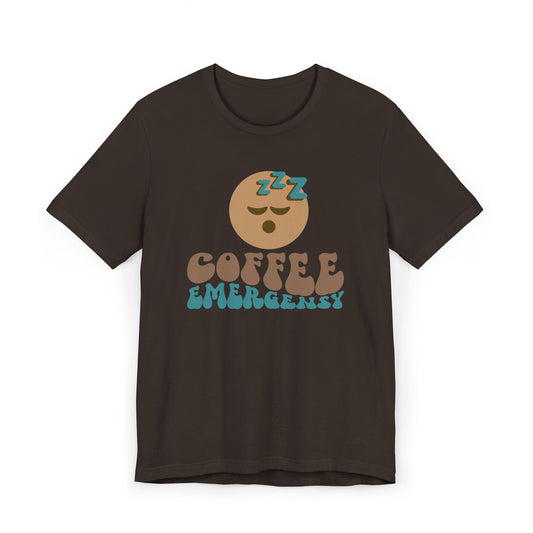 Coffee Emergency T-Shirt 😴☕ Funny Coffee Graphic Tee for Coffee Lovers (USA Shipping)