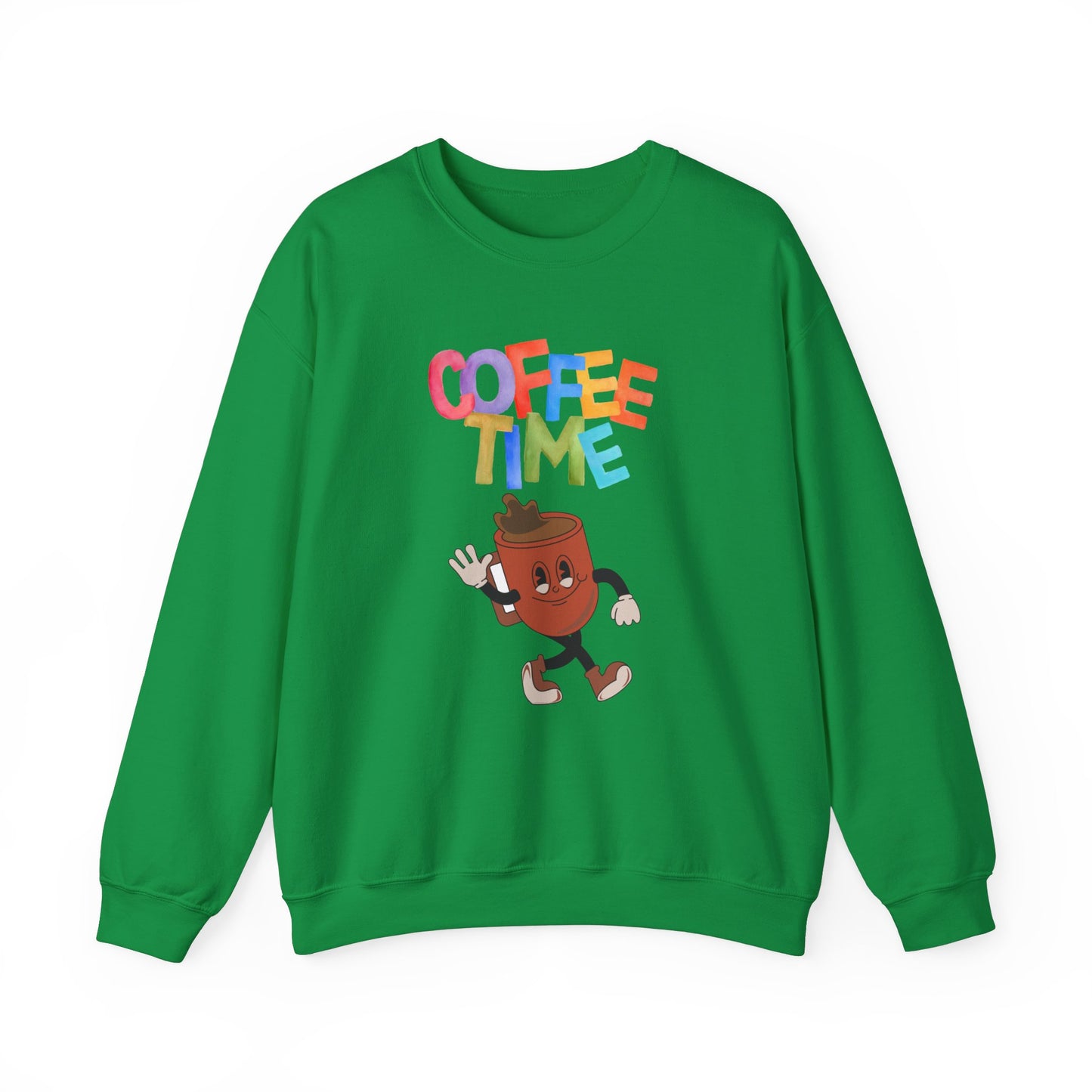 ☕ Coffee Time Sweatshirt USA | Retro Unisex Sweater for Coffee Lovers