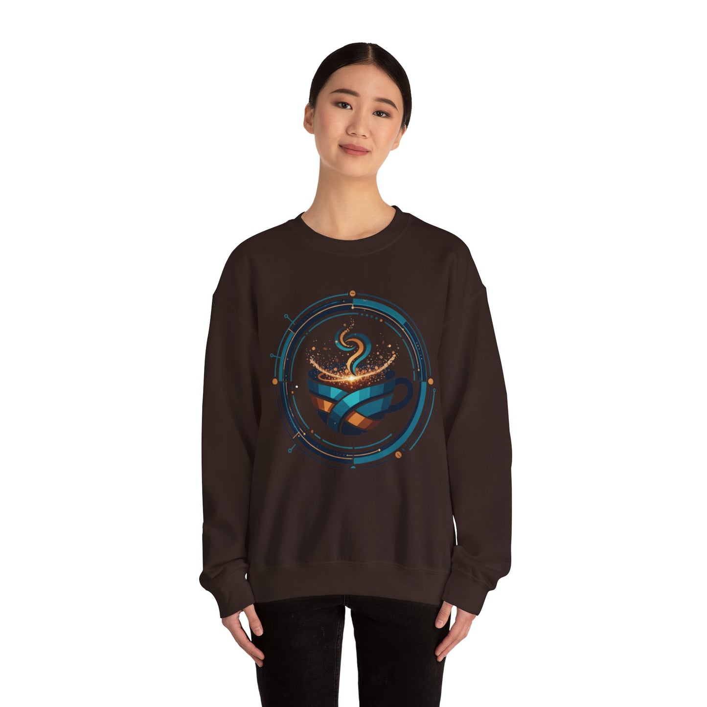 π΅β Futuristic Coffee Cup Sweatshirt USA | Eco-Friendly Unisex Coffee Sweater