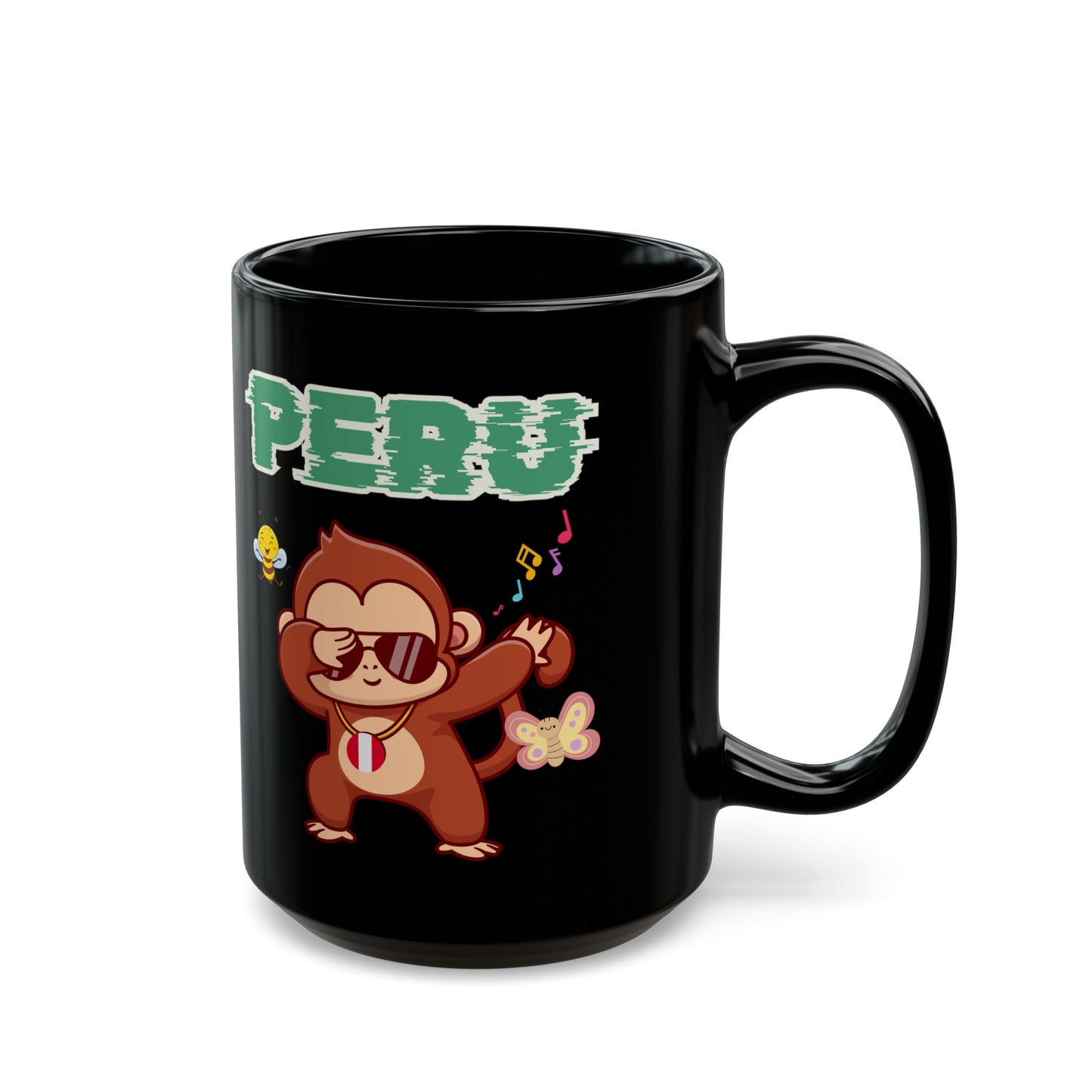 Best Peruvian Coffee Black Mug (11oz, 15oz) "Peru Jungle Party"