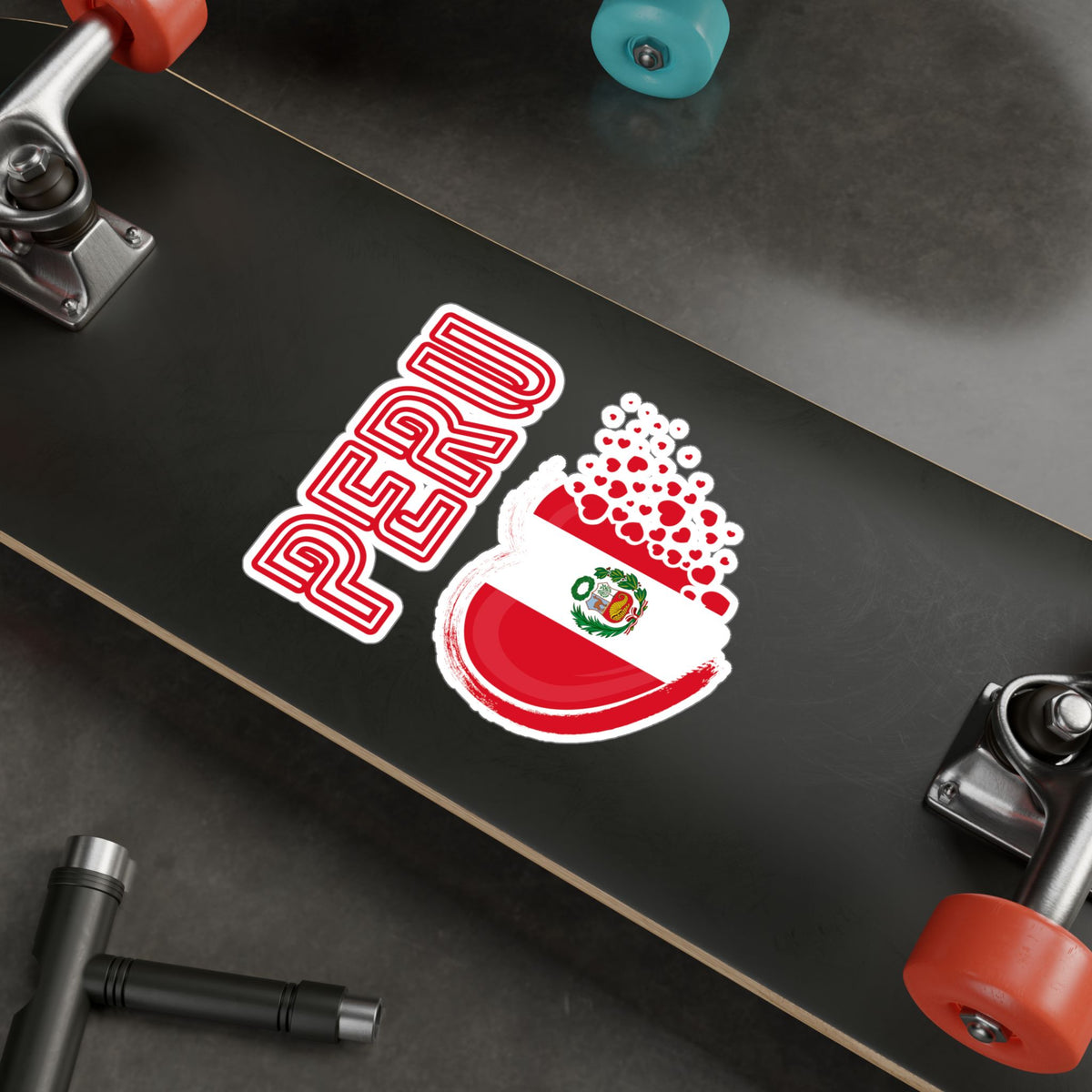 Best Peru Heart Flag Sticker - Vinyl Decal
