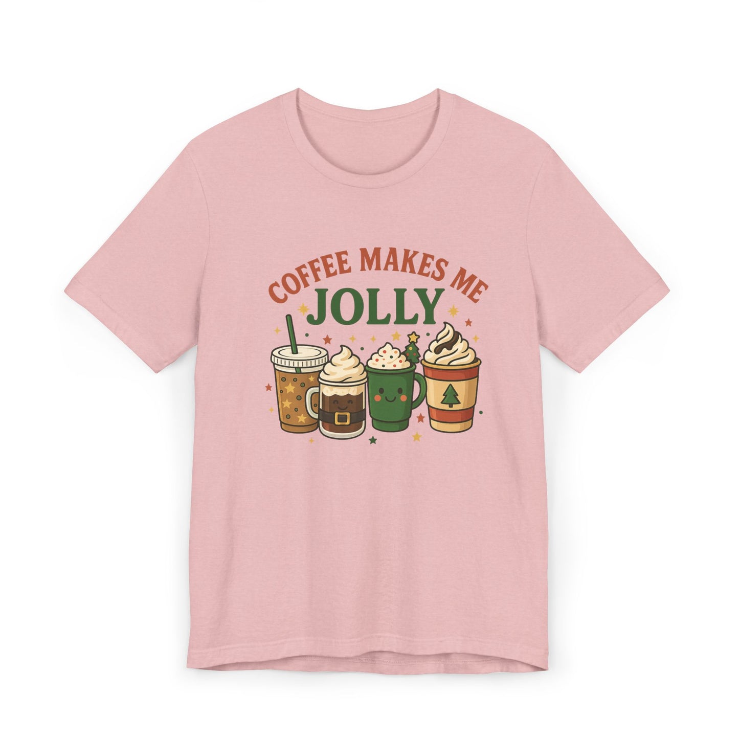 ☕ Coffee Makes Me Jolly Unisex T-Shirt USA | Holiday Coffee Tee