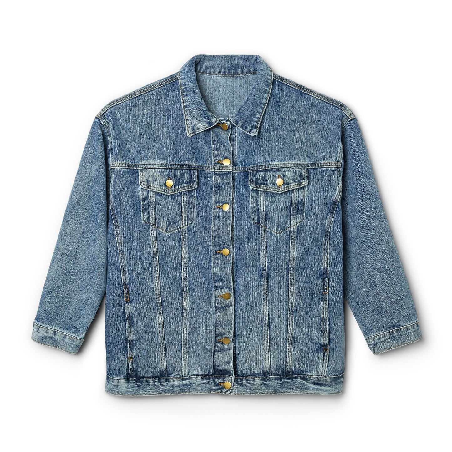 ☕👖 Coffee Cups Denim Jacket USA | Oversized Jean Jacket with Coffee Design