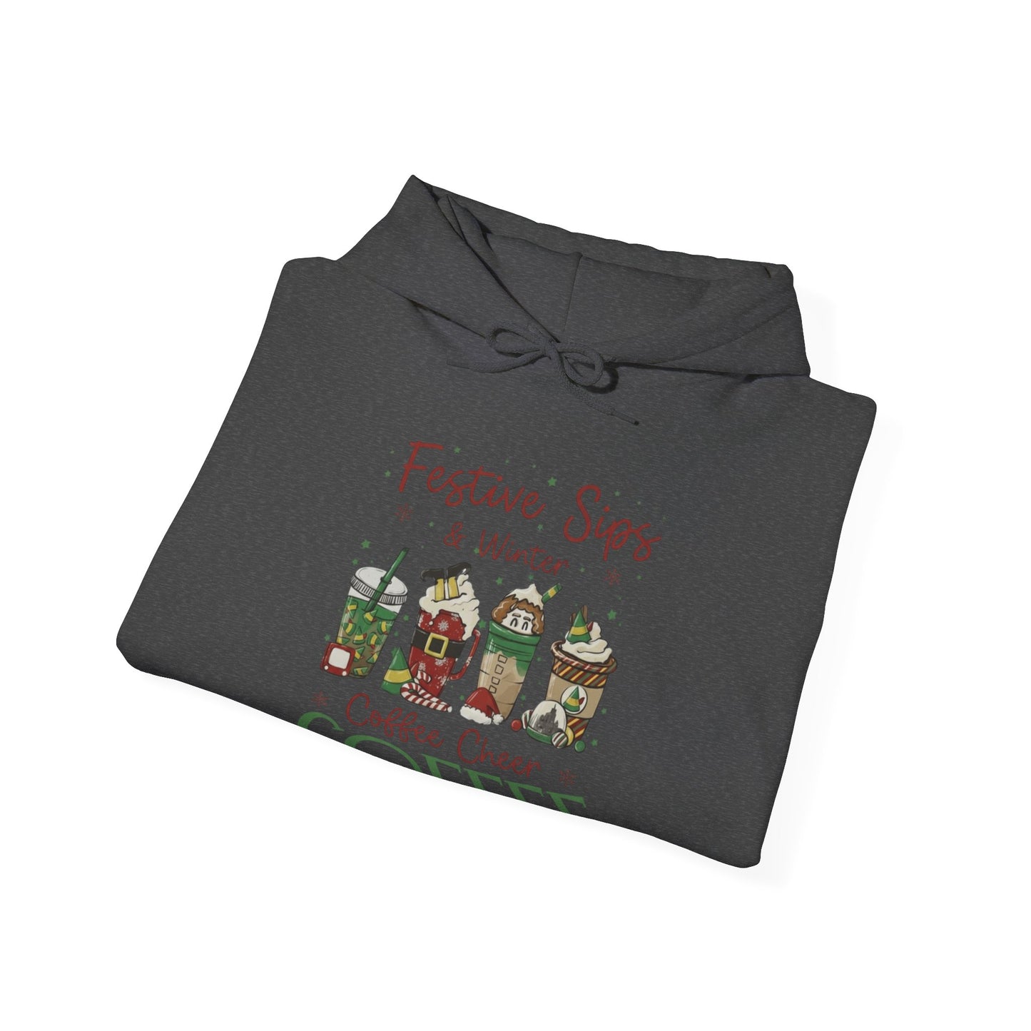 Festive Sips & Winter Coffee Cheer Hoodie USA ❄️☕ – Unisex Holiday Coffee Hoodie