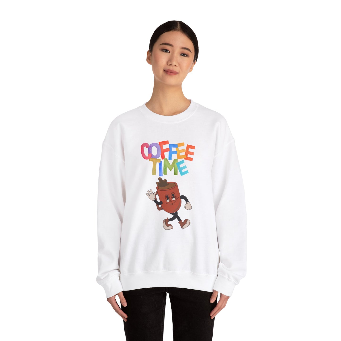 ☕ Coffee Time Sweatshirt USA | Retro Unisex Sweater for Coffee Lovers
