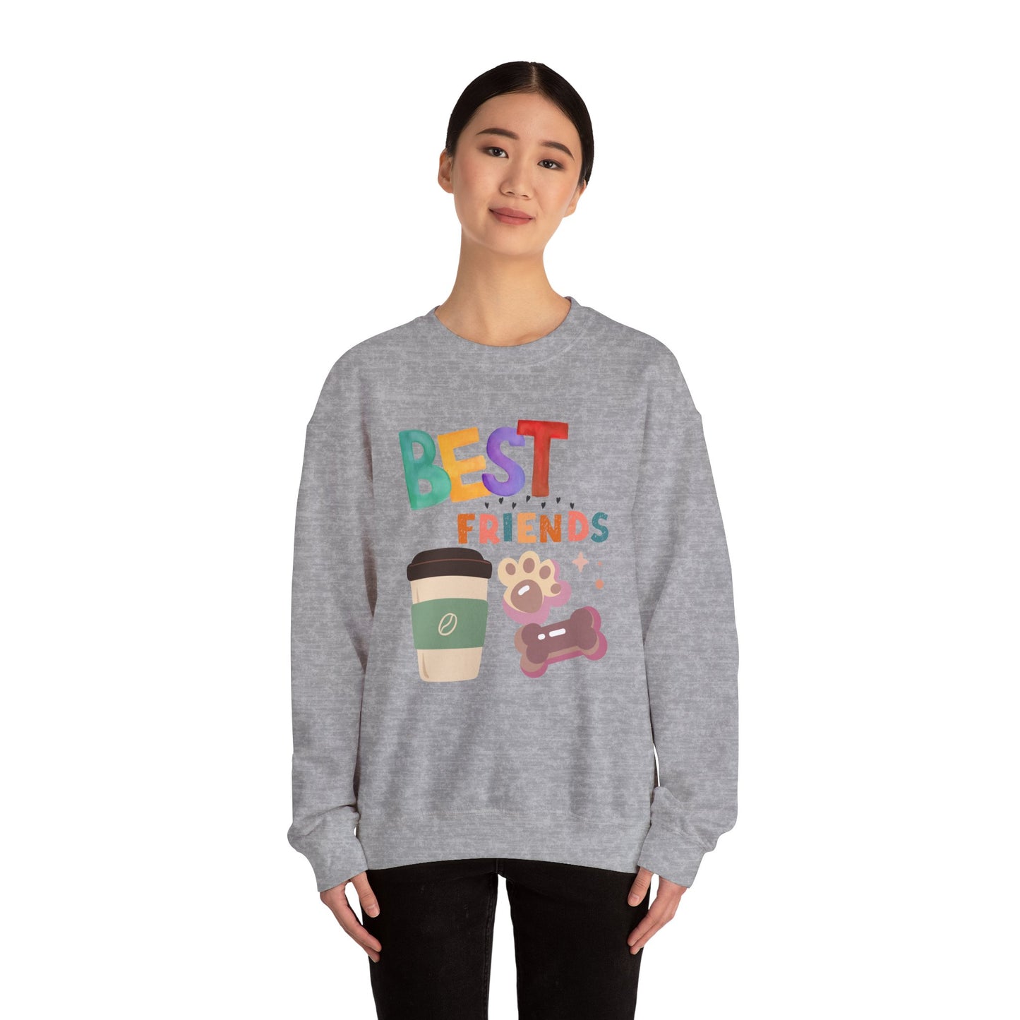 ๐พ Best Friends Coffee & Dog Sweatshirt USA | Unisex Cozy Sweater