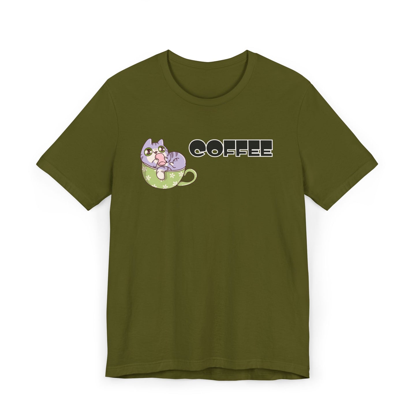 Coffee Cat Unisex Jersey T-Shirt – Playful Graphic Tee (USA Only)